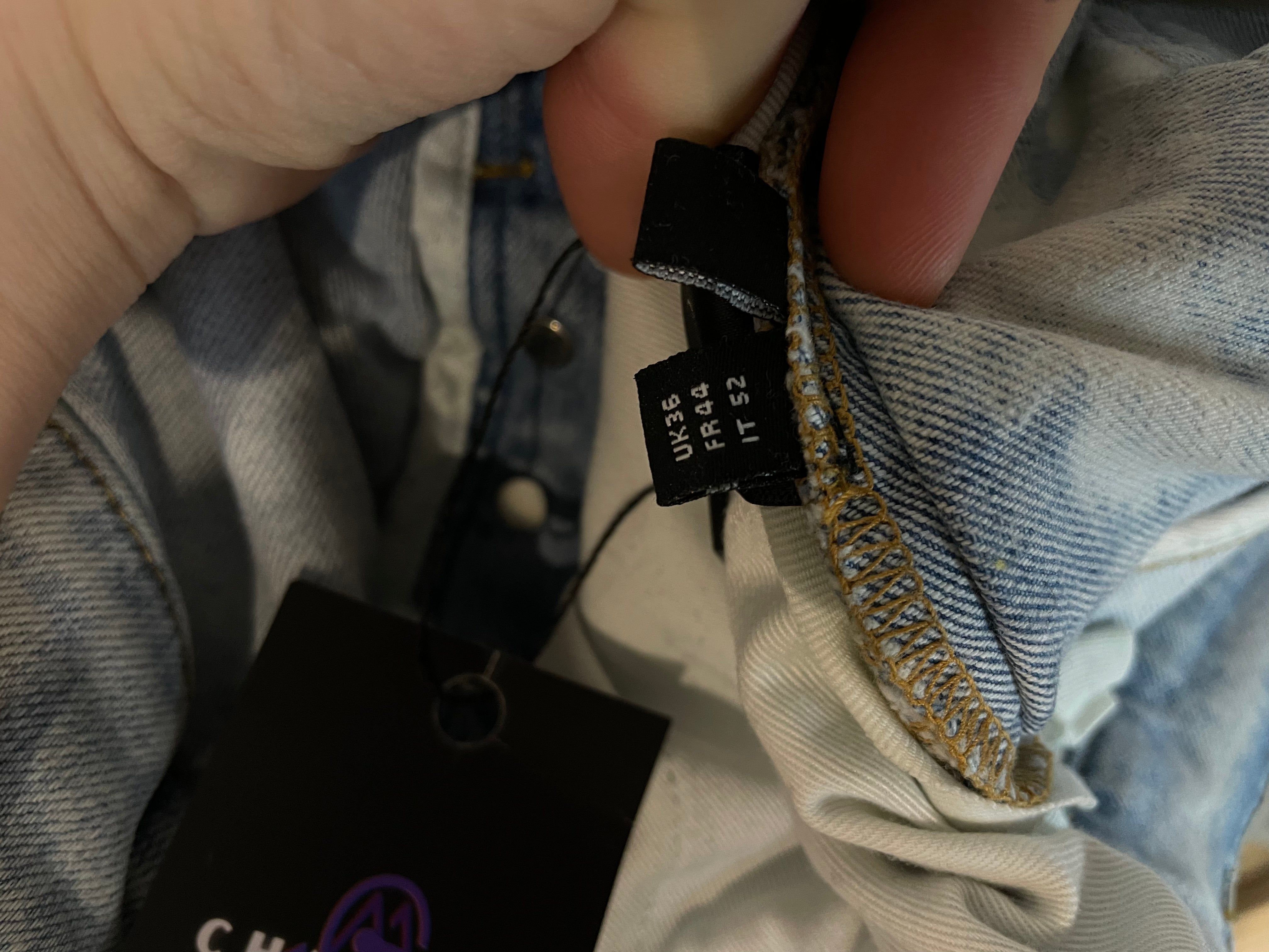 Amiri Jeans Tye Dye Wash Rainbow Crystal Patch Used 36