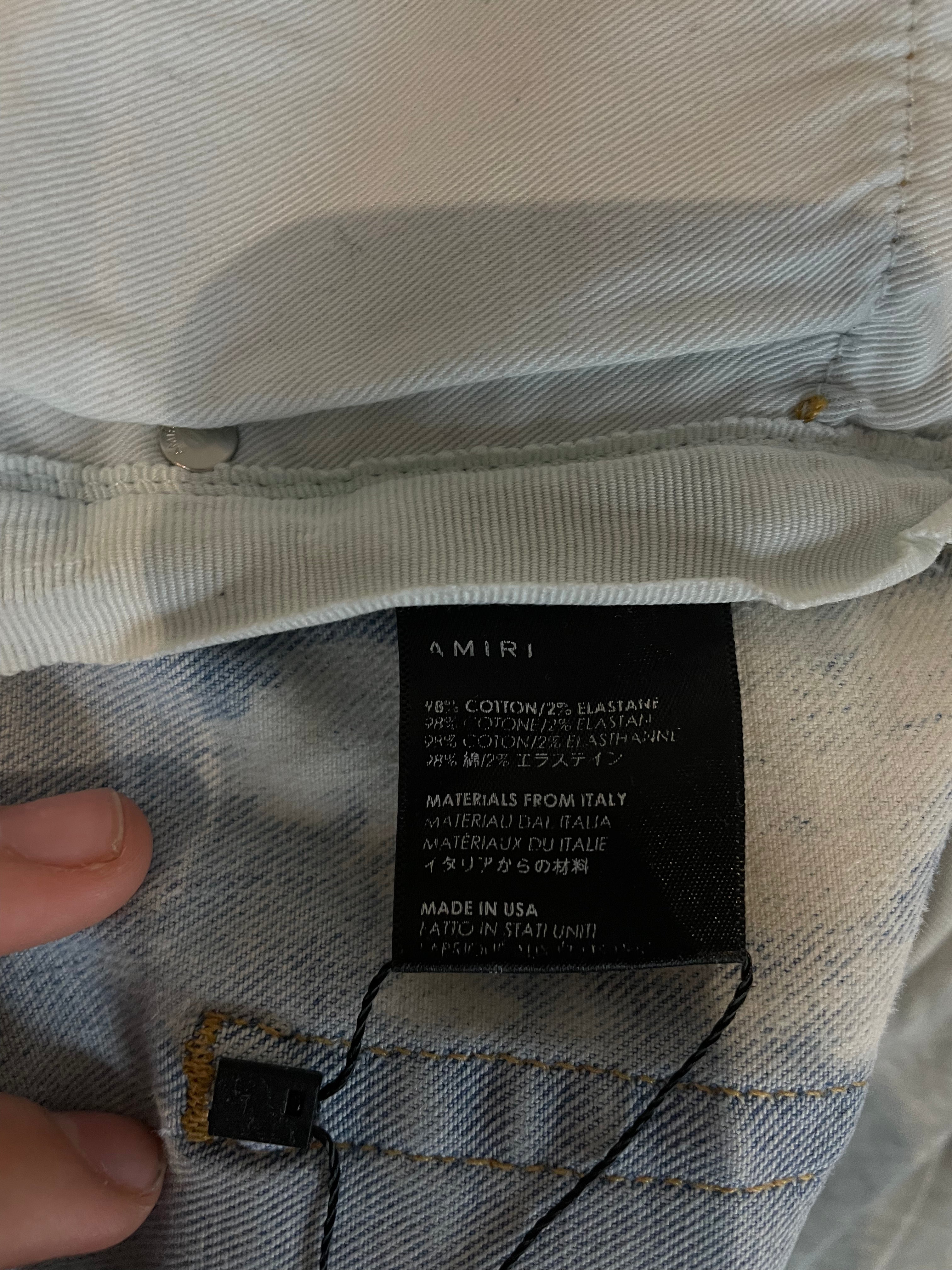 Amiri Jeans Tye Dye Wash Rainbow Crystal Patch Used 36