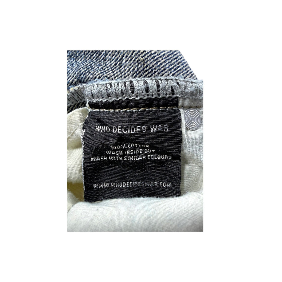 Who Decides War Scripture Dark Wash Jeans