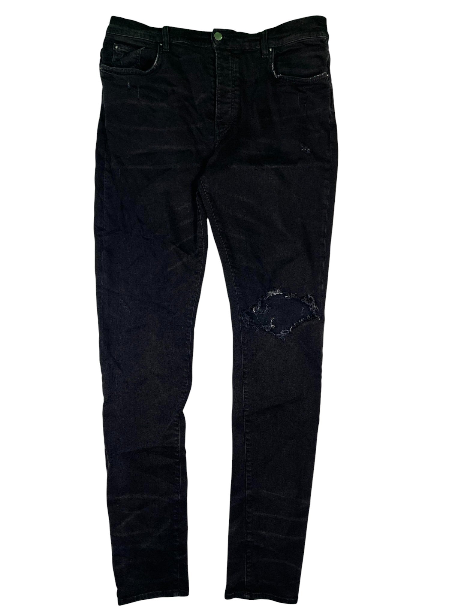 Amiri Black Knee Rip Jeans