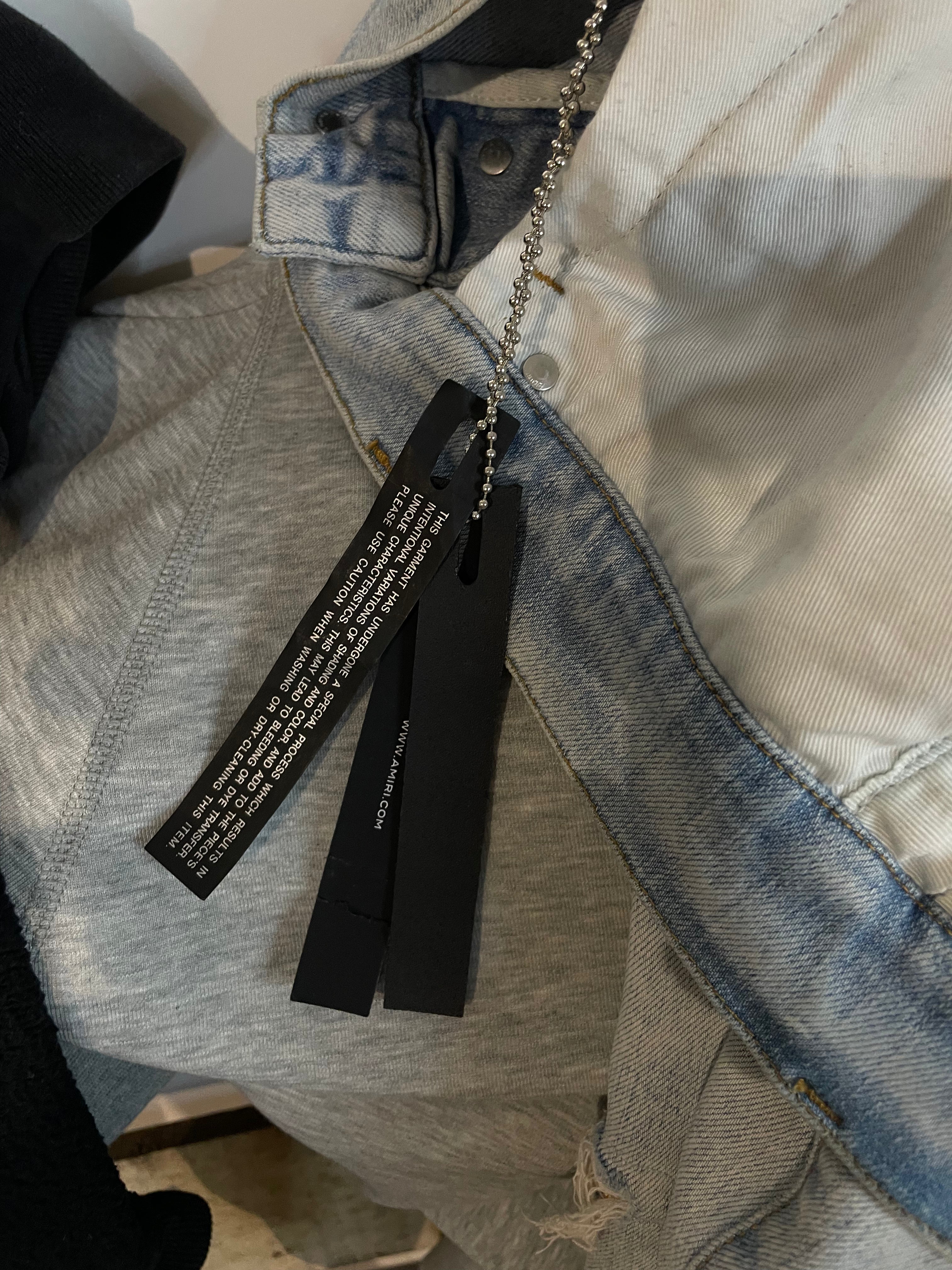 Amiri Jeans Tye Dye Wash Rainbow Crystal Patch Used 36