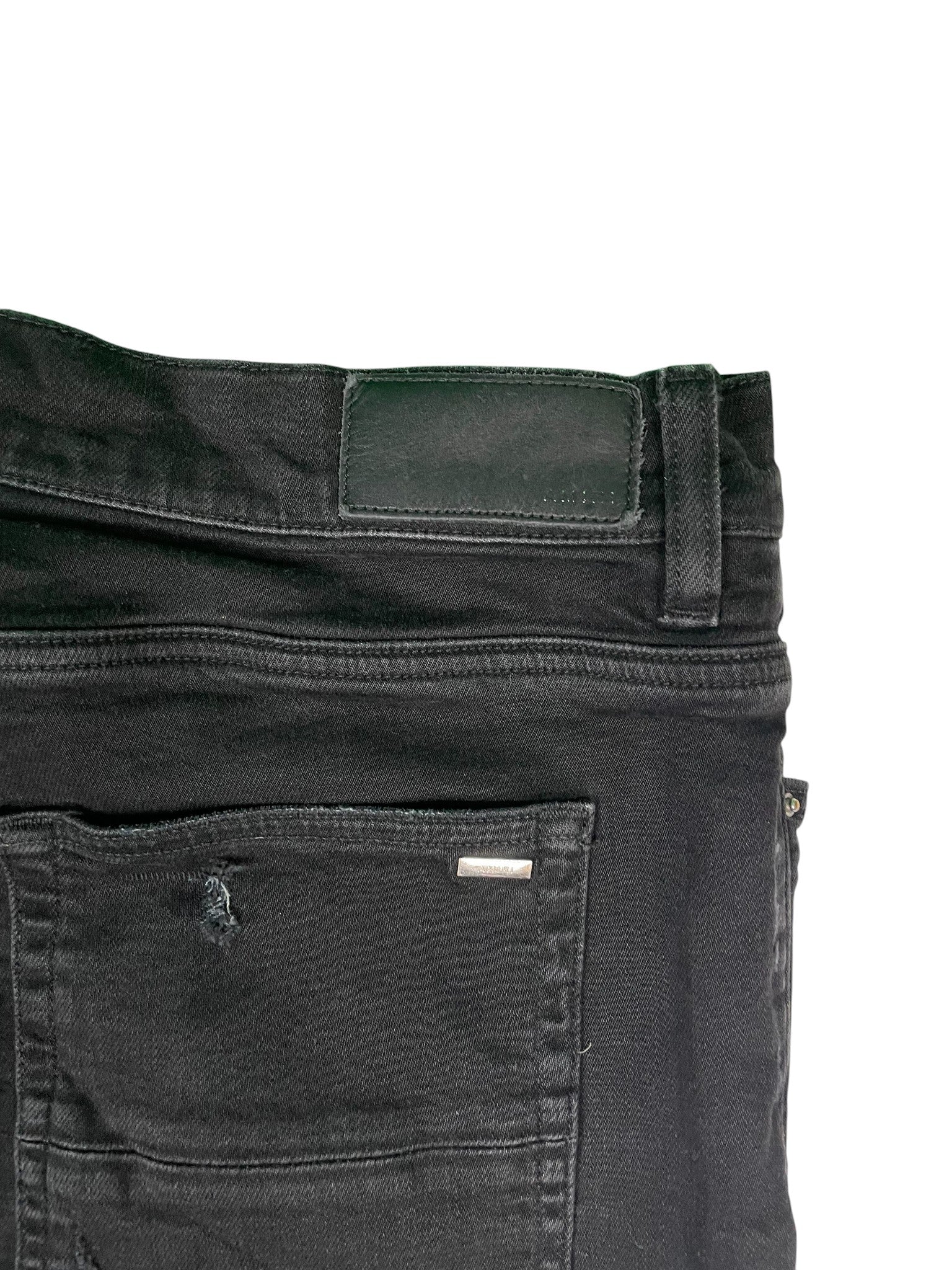 Amiri Black Knee Rip Jeans