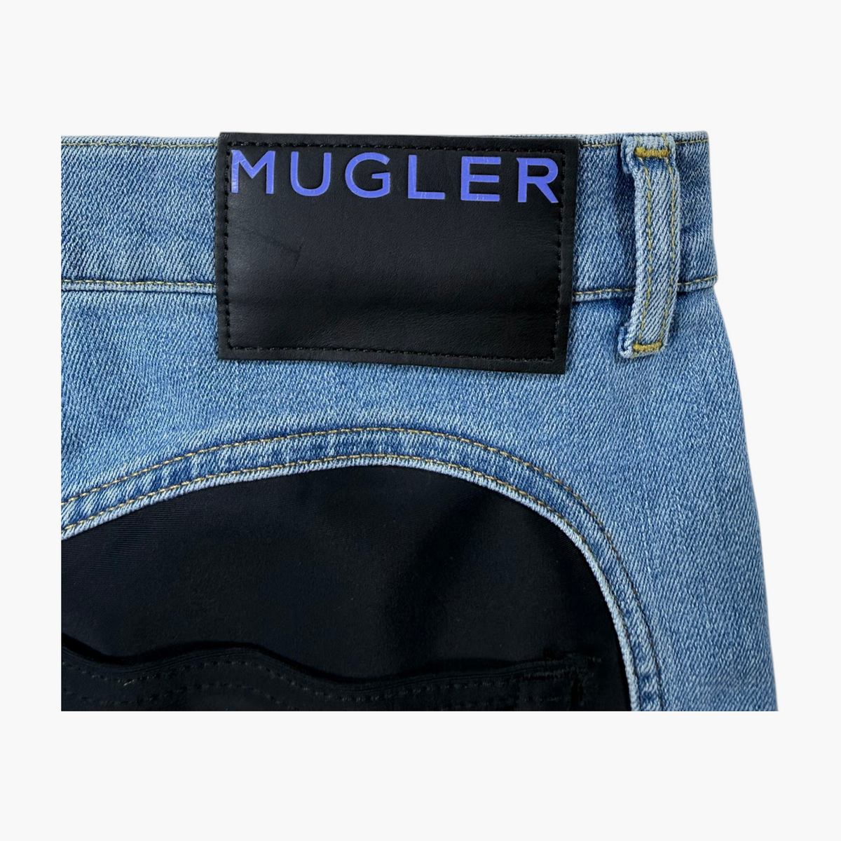 H&M Mugler Blue & Black Jeans