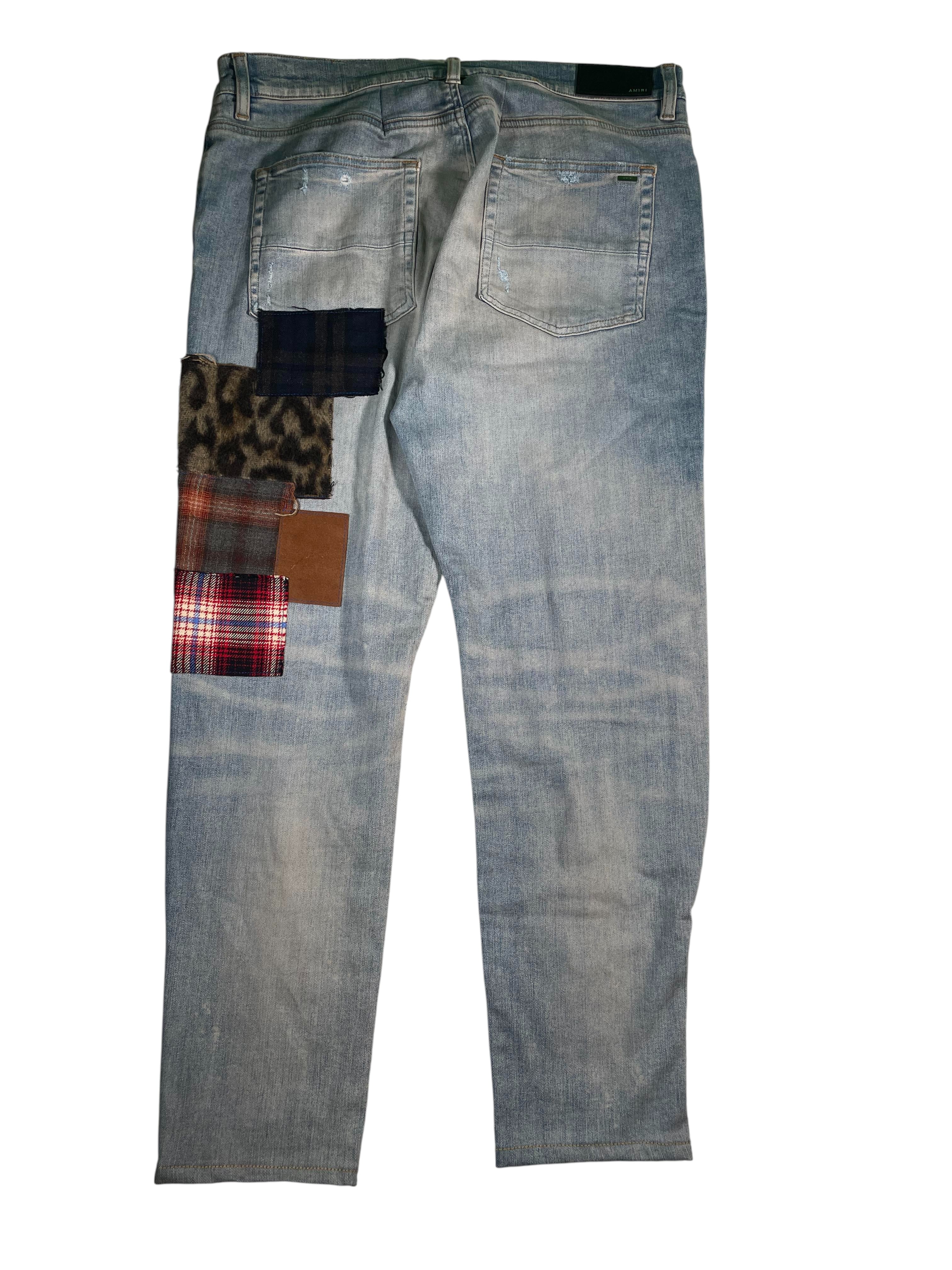 Amiri Lumber Patchwork Light Wash Jeans