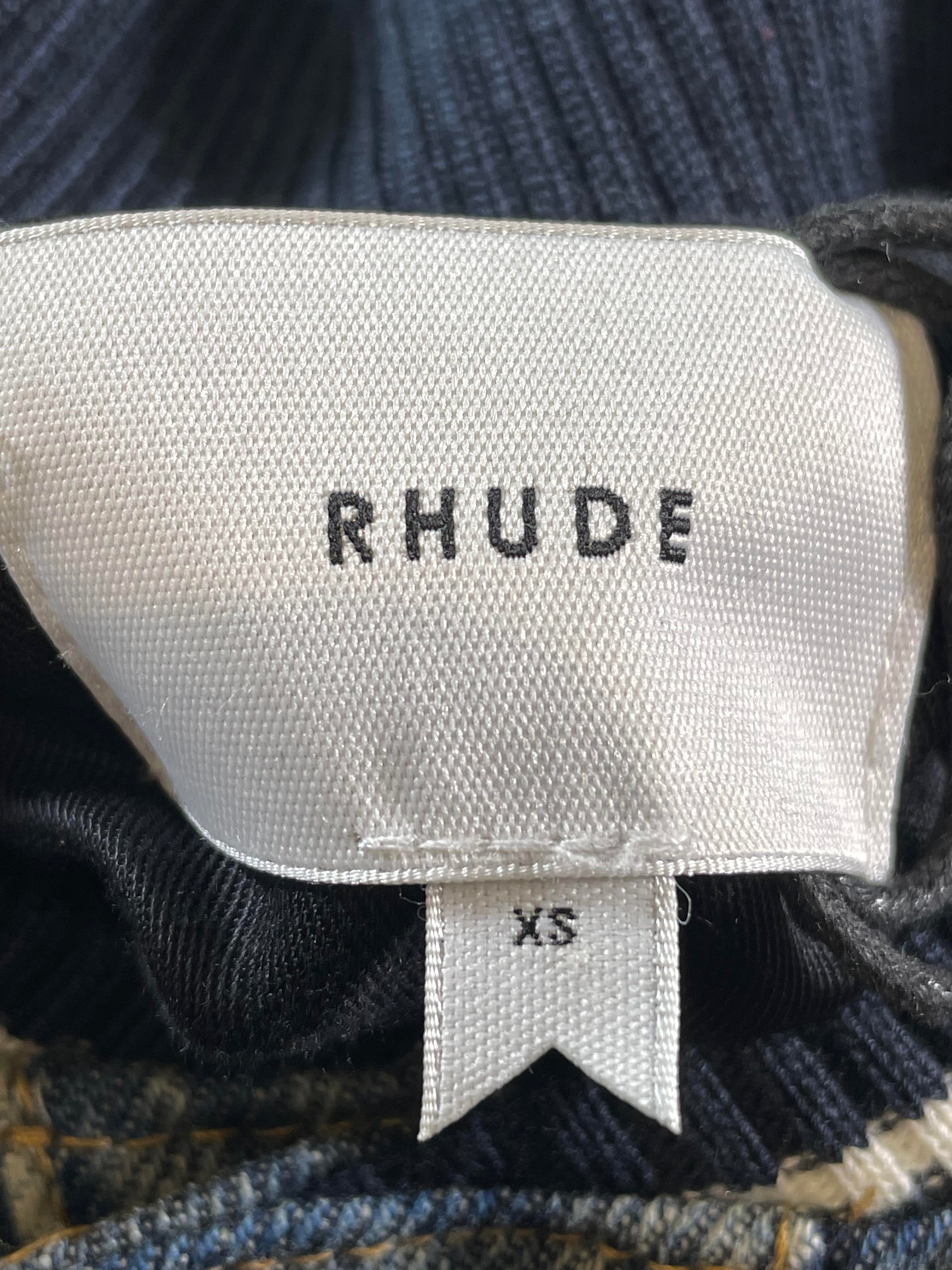 Rhude Lightening Denim Bomber Jacket