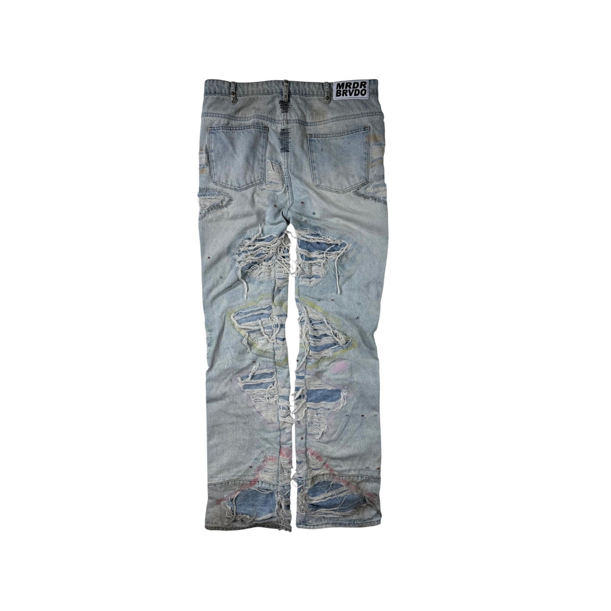 Who Decides War Studded Stained Glass Light Wash Jeans