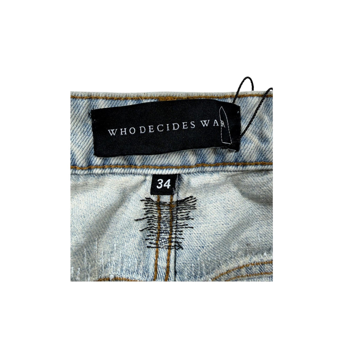 Who Decides War Studded Stained Glass Light Wash Jeans
