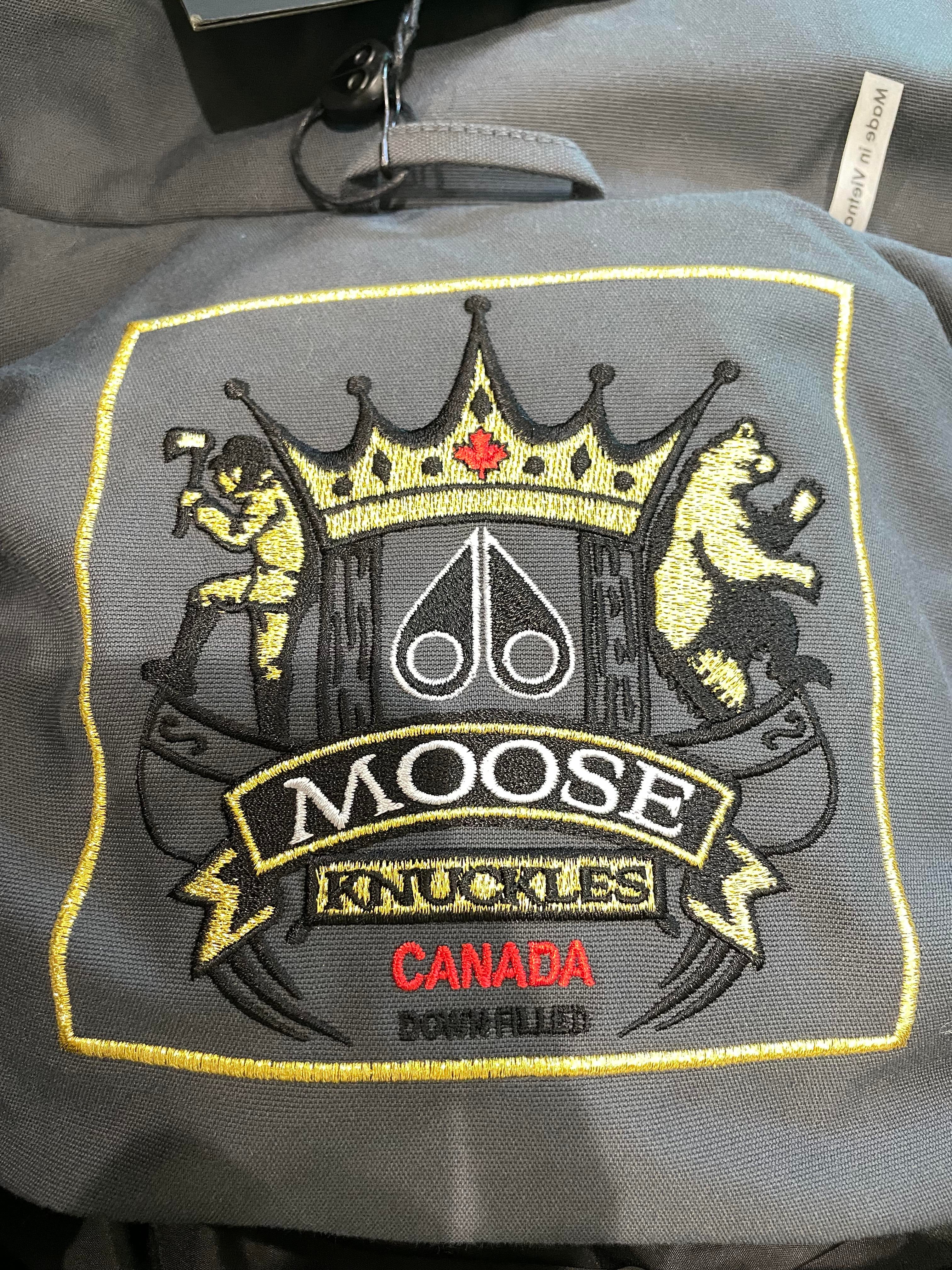 Moose Knuckles 'Yukon Bomber' Grey & Black Fur Coat