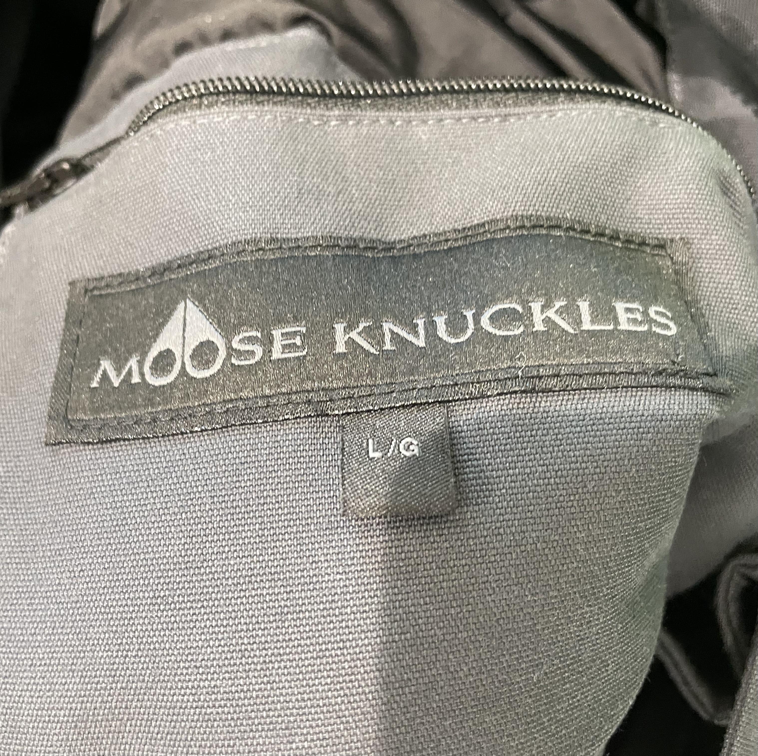 Moose Knuckles 'Yukon Bomber' Grey & Black Fur Coat