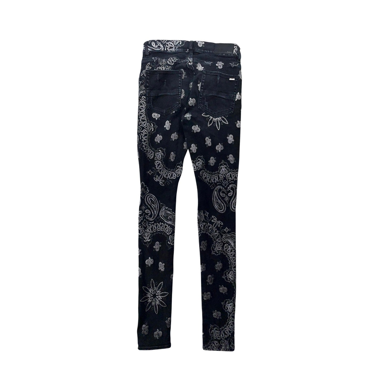 Amiri Flocked Paisley Monogram (Repaired) Black Wash Jeans