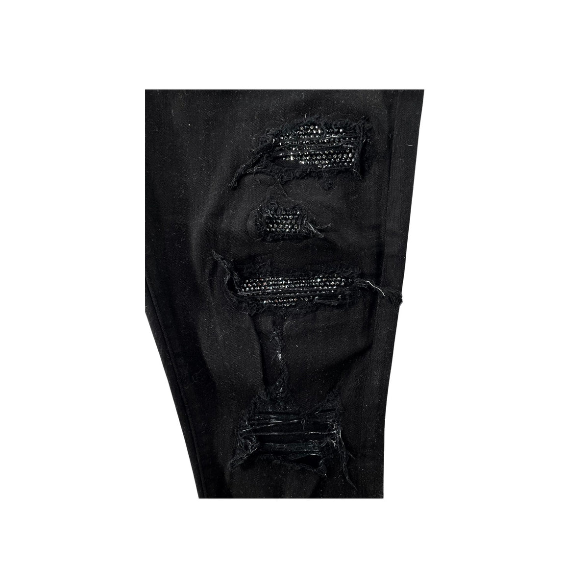 Amiri Swarovski Crystal Thrasher Black Jeans