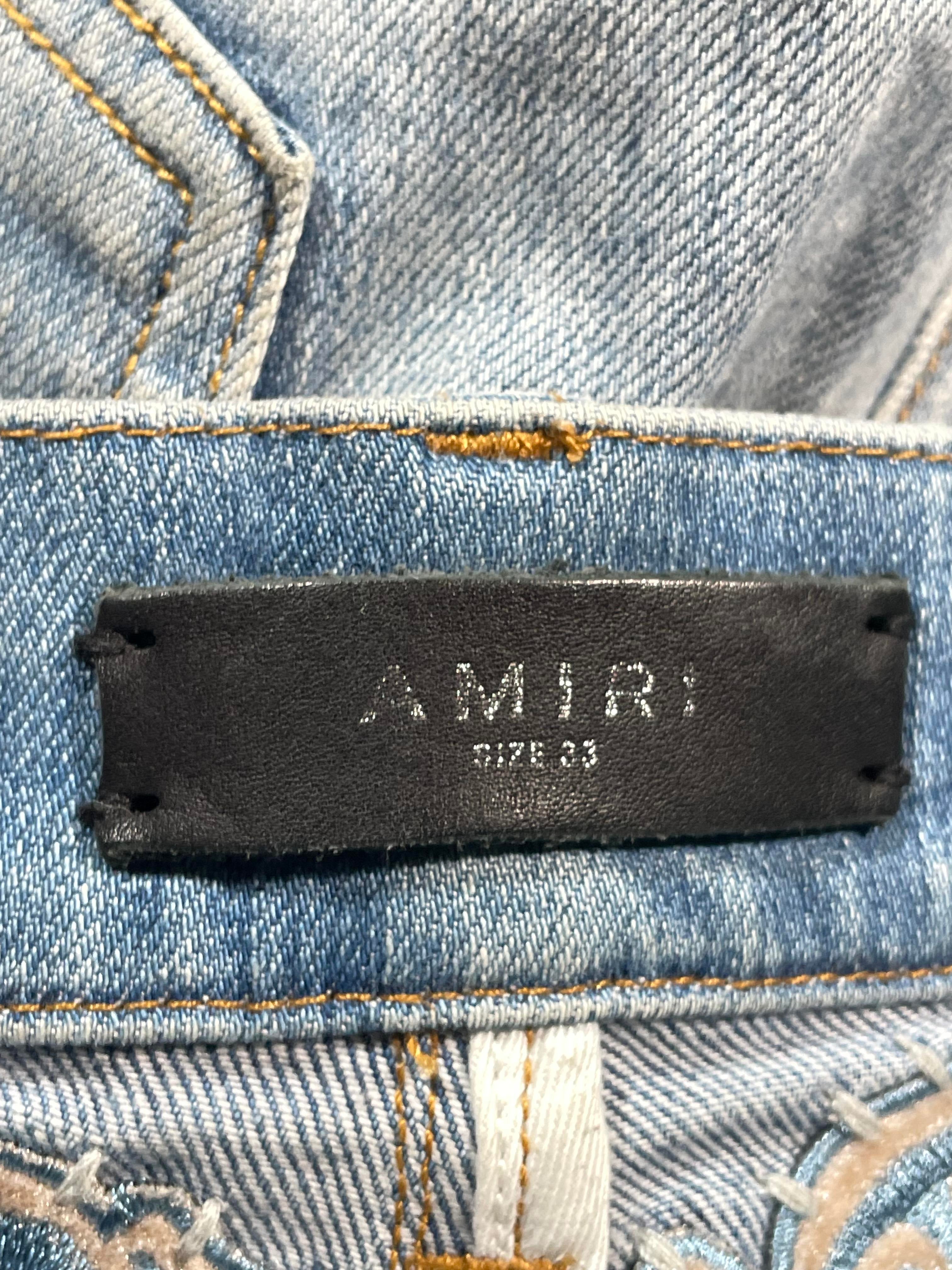 Amiri Star Chemist Flannel Light Wash Denim Jeans