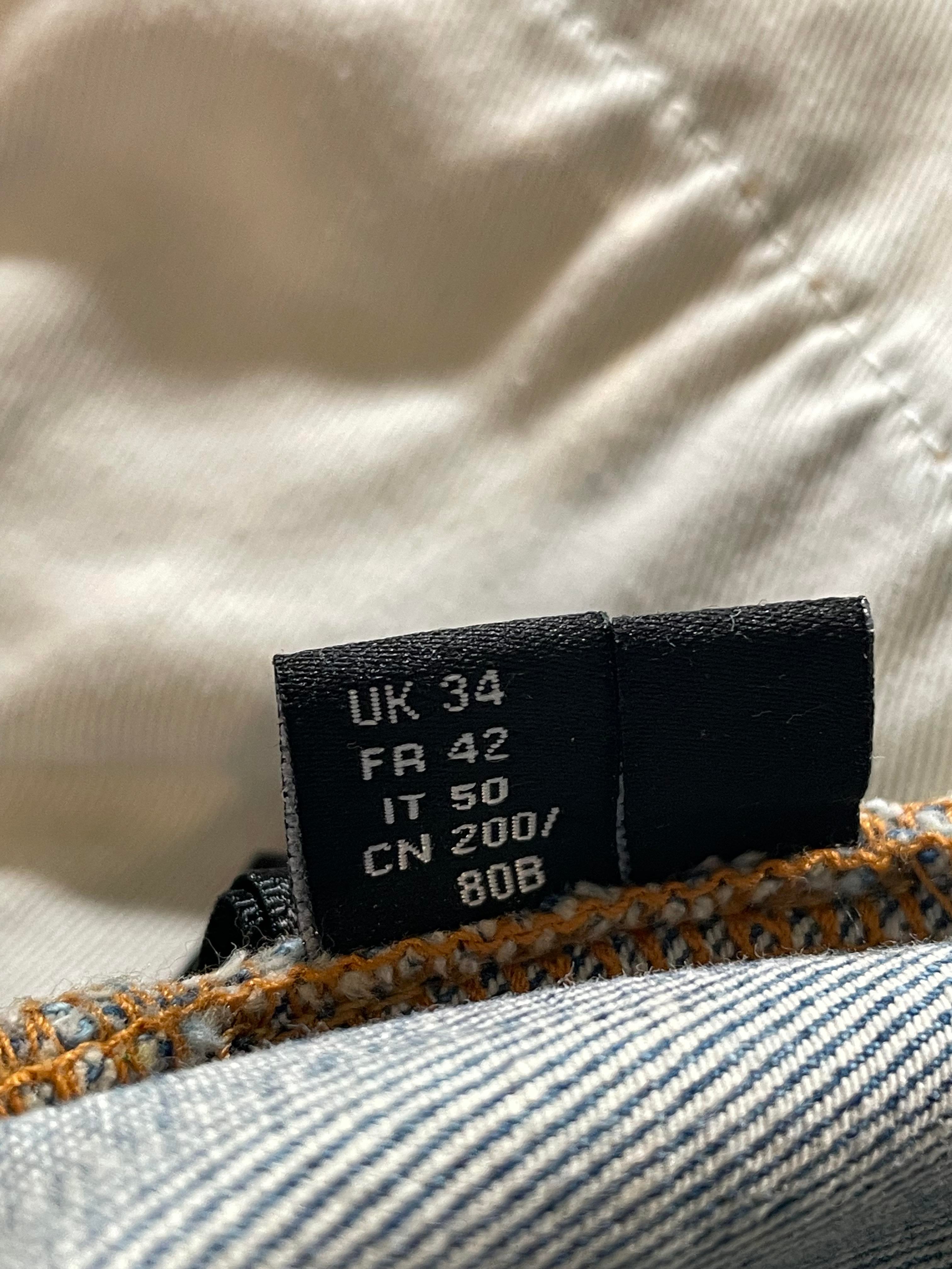 Amiri Paisley Thrasher Orange Patchwork Light Wash Jeans