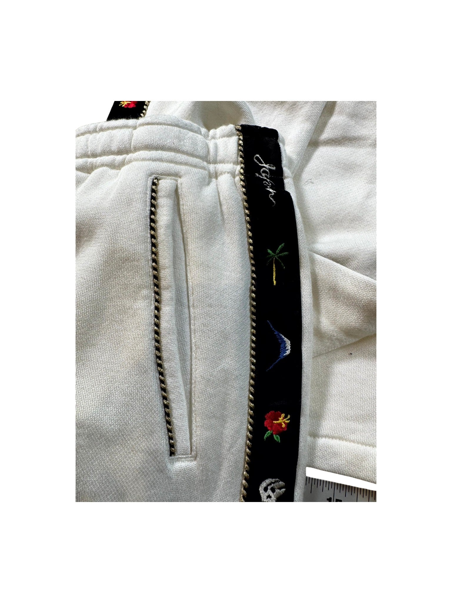 Kapital Floral Stripe White & Black Sweats