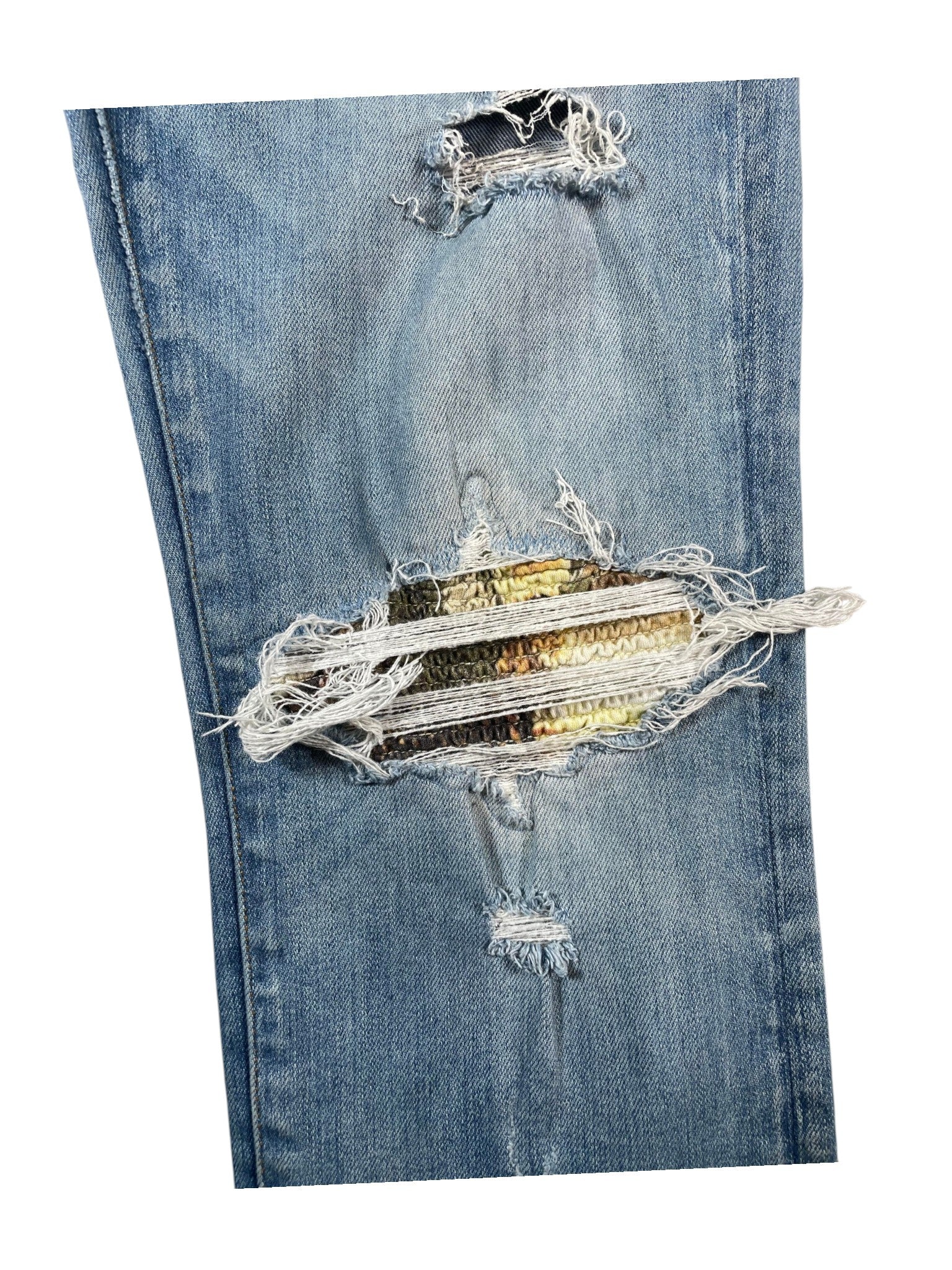 Amiri MX1 Aloha Patch Light Wash Jeans