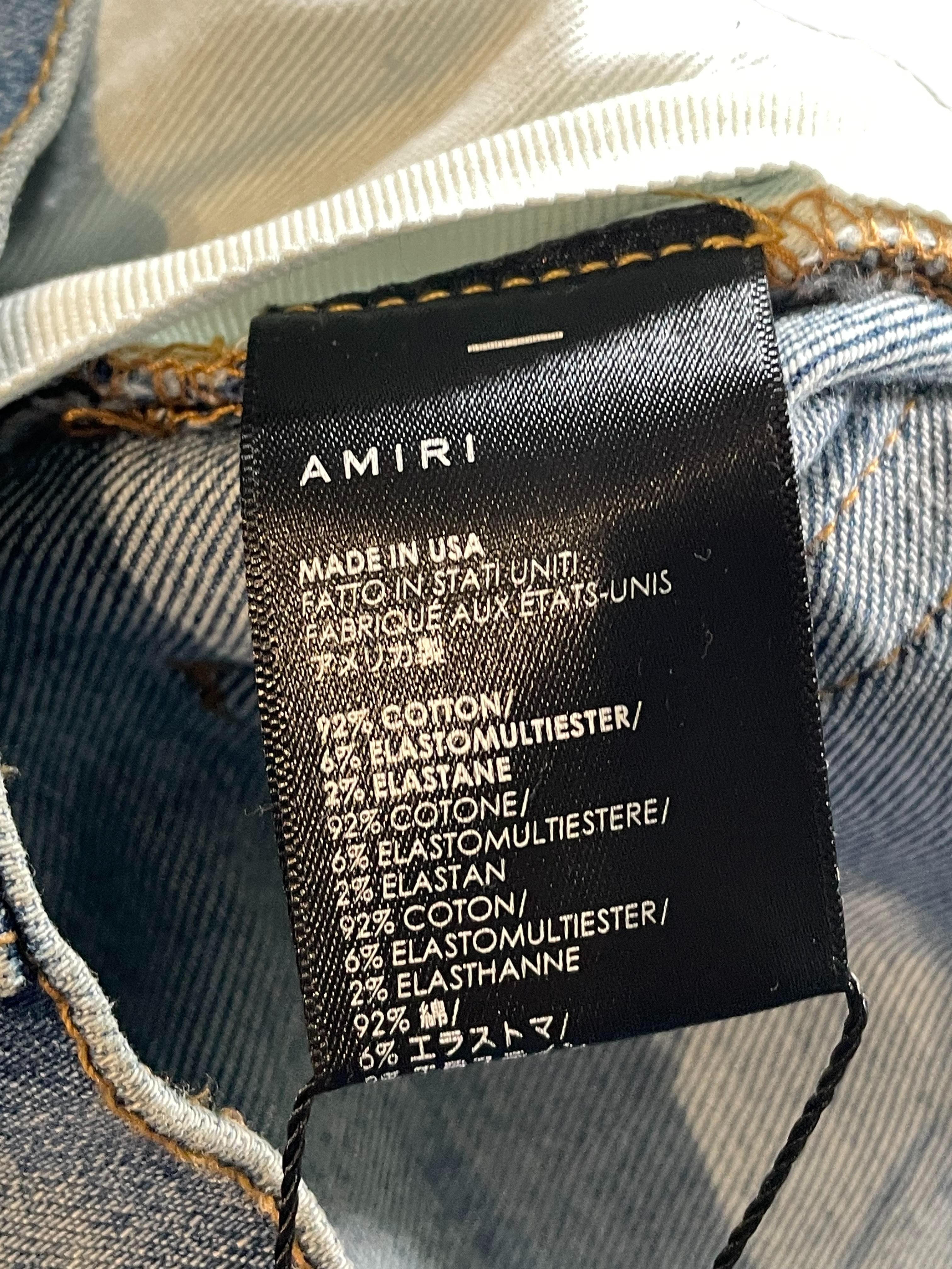 Amiri Floral Purple Patch Light Wash Jeans