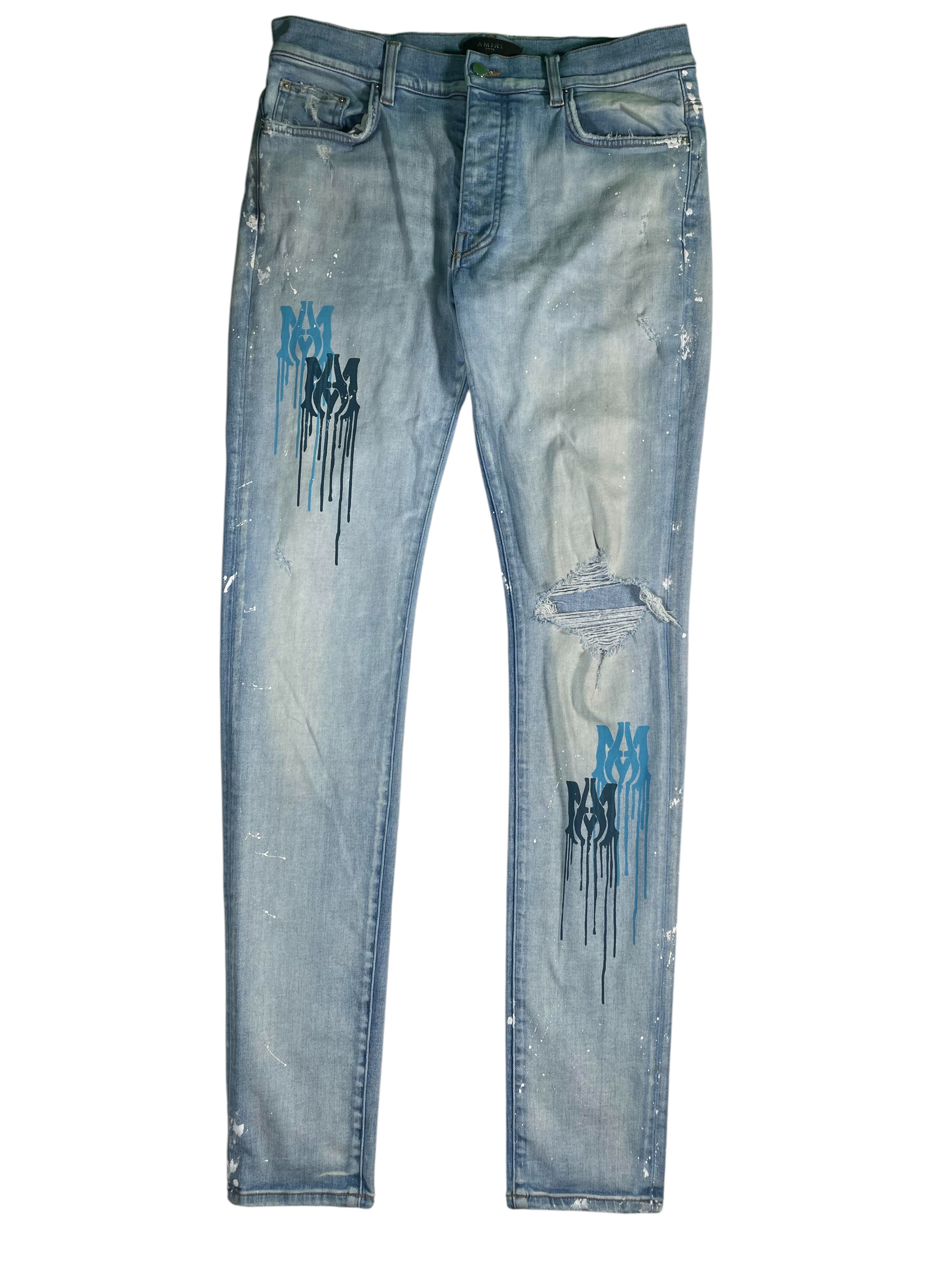 Amiri MA Drip Navy, Baby Blue & Light Wash Jeans