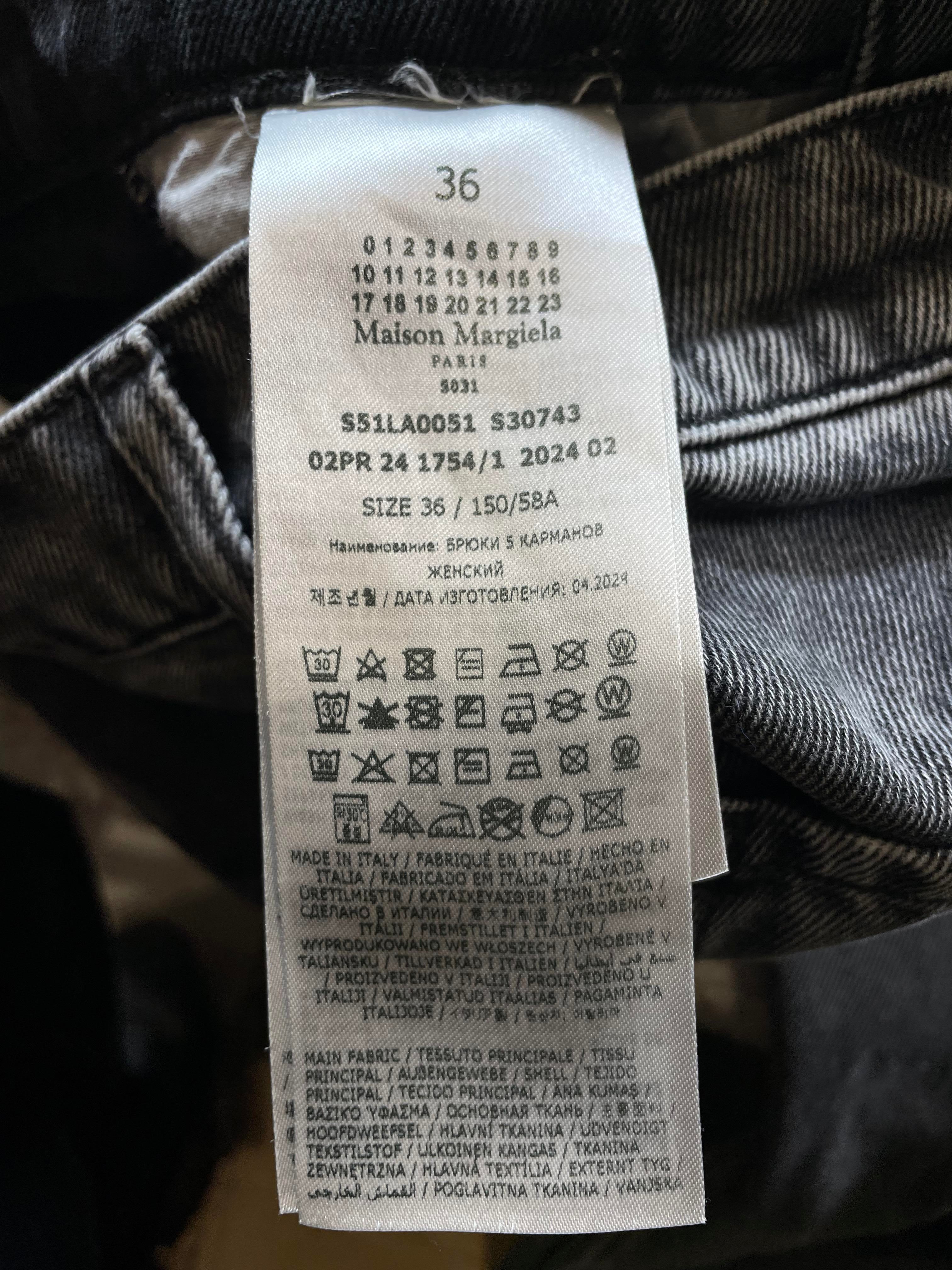 Maison Margiela Thigh Rip Black Jeans