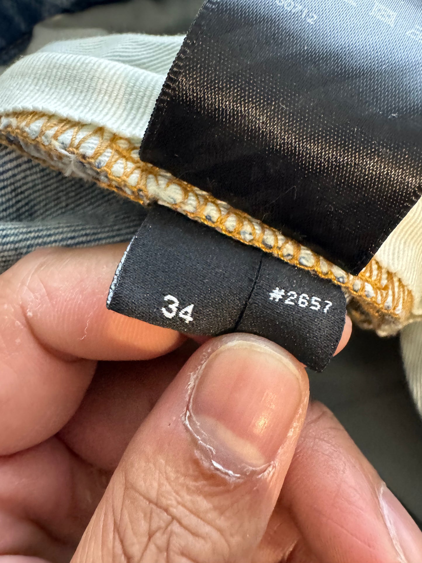 Amiri MX1 Green Plaid Patch Light Wash Jean