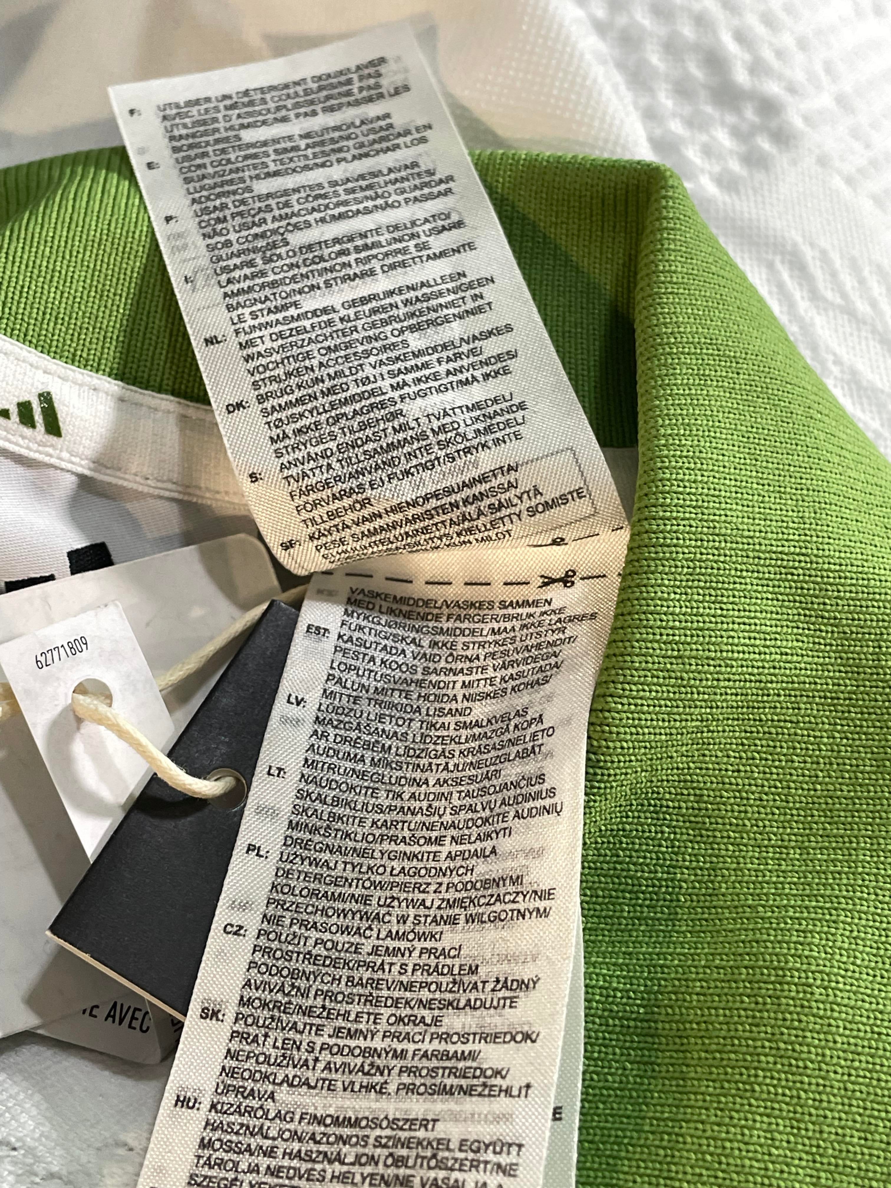 Bape Adidas White & Green Button Up Polo Shirt