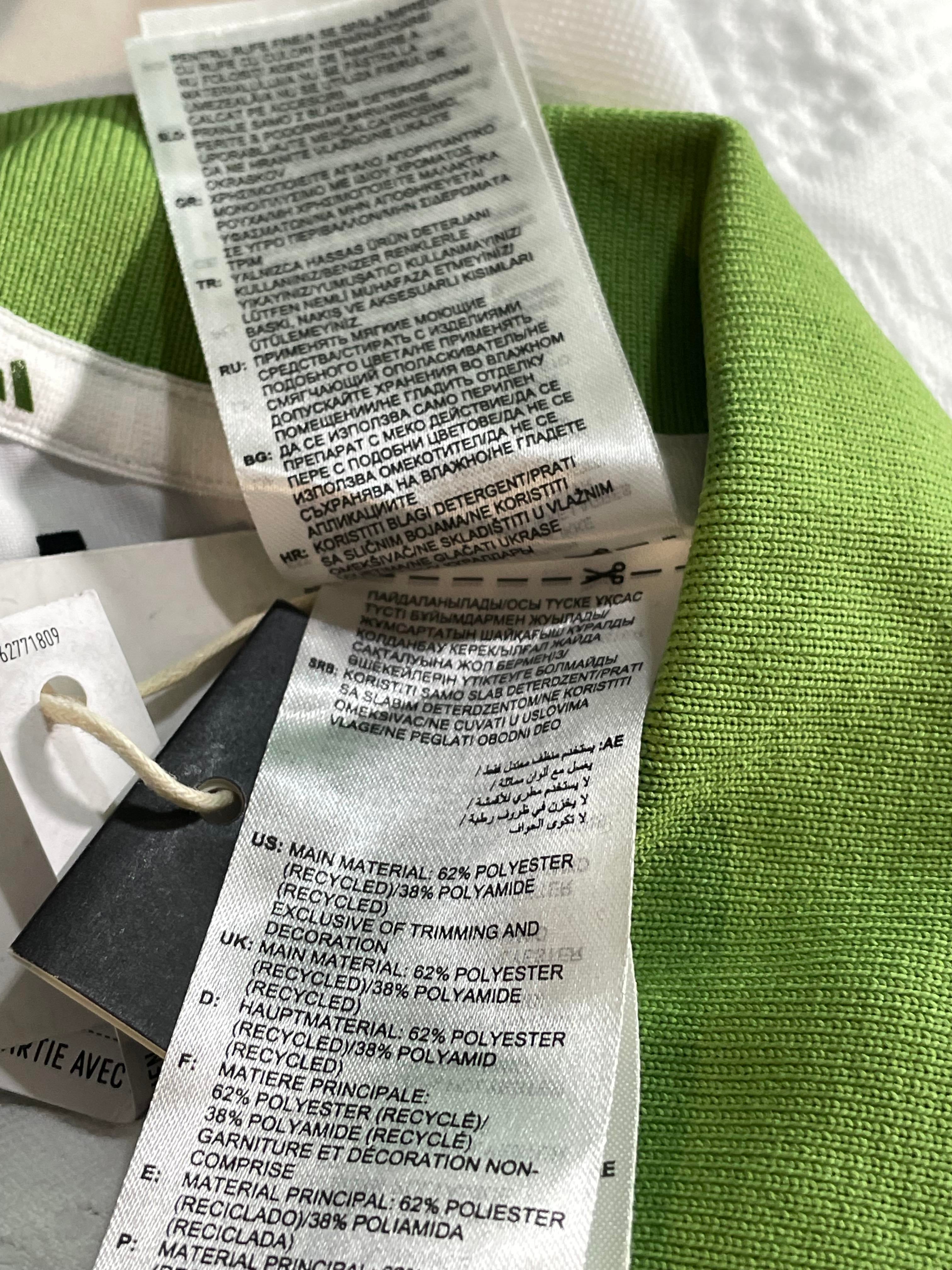 Bape Adidas White & Green Button Up Polo Shirt