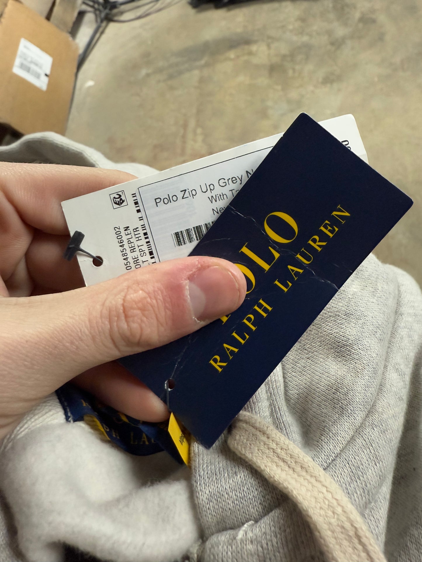 Polo Zip Up Grey Navy New with Tags XXL