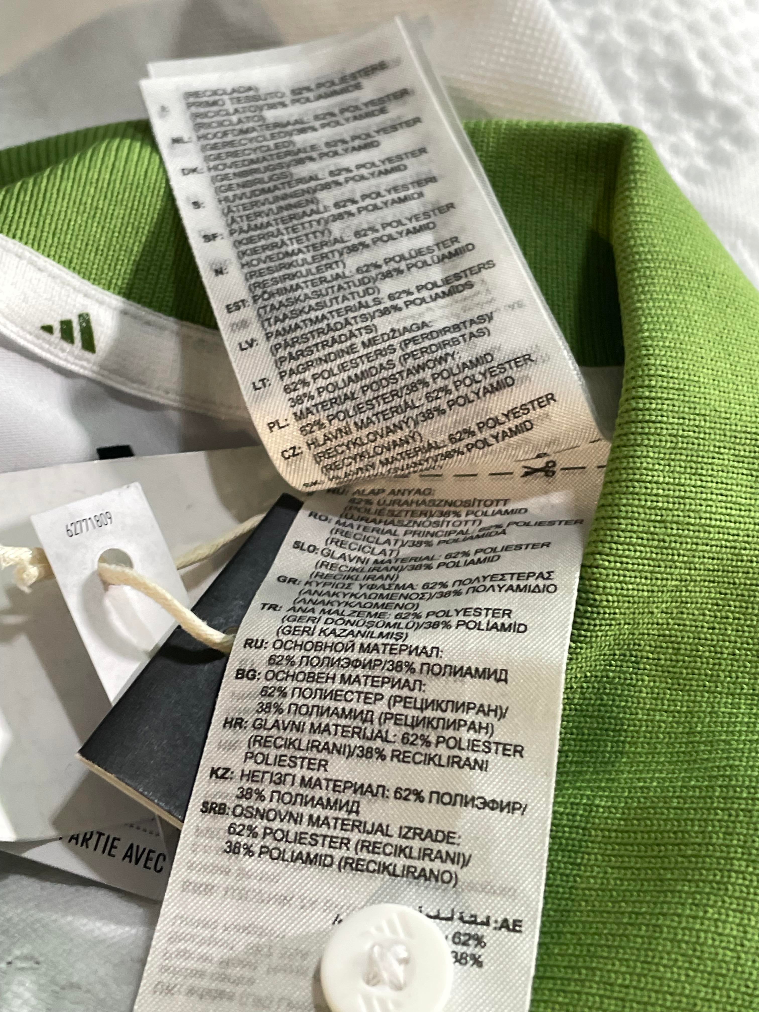Bape Adidas White & Green Button Up Polo Shirt