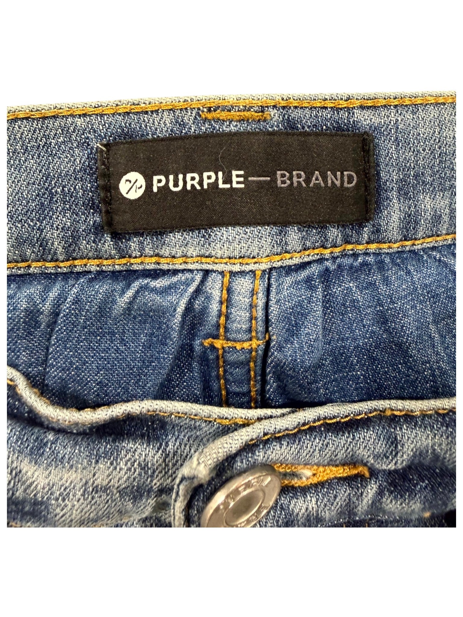 Purple Brand Paint Splatter Dark Wash Jeans