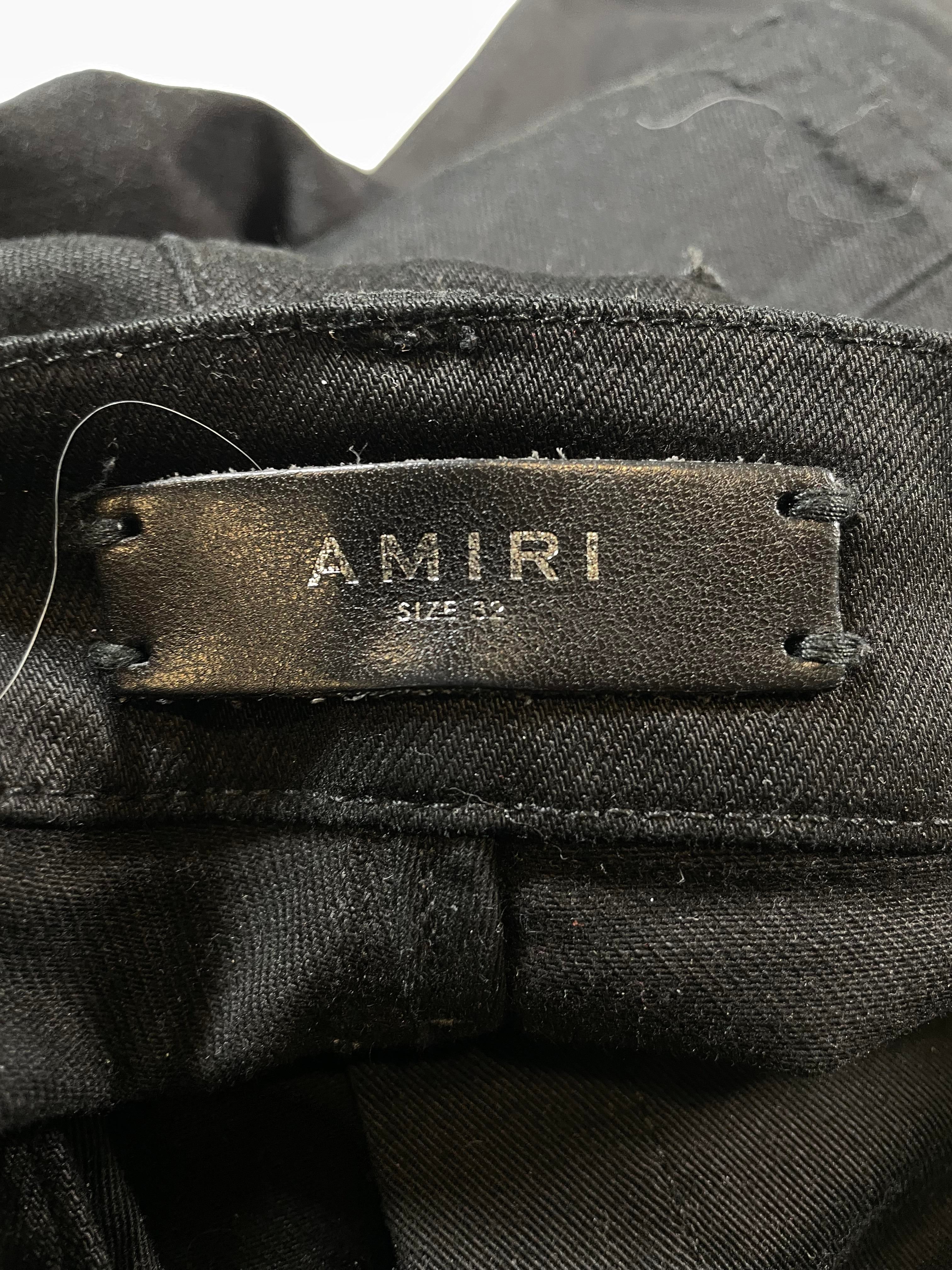 Amiri Cheetah Zipper Black Jeans