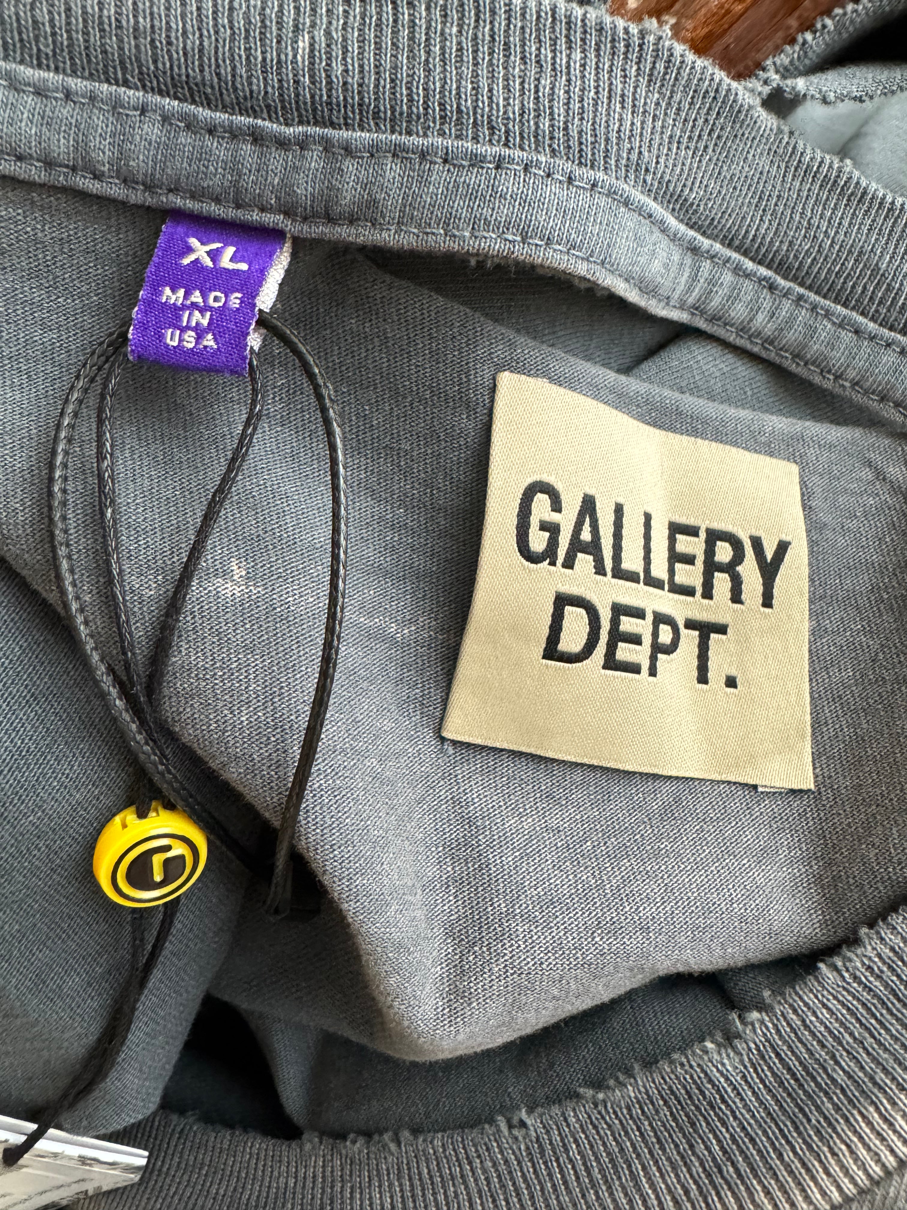Gallery Dept Head Line Records Distressed Black Tee