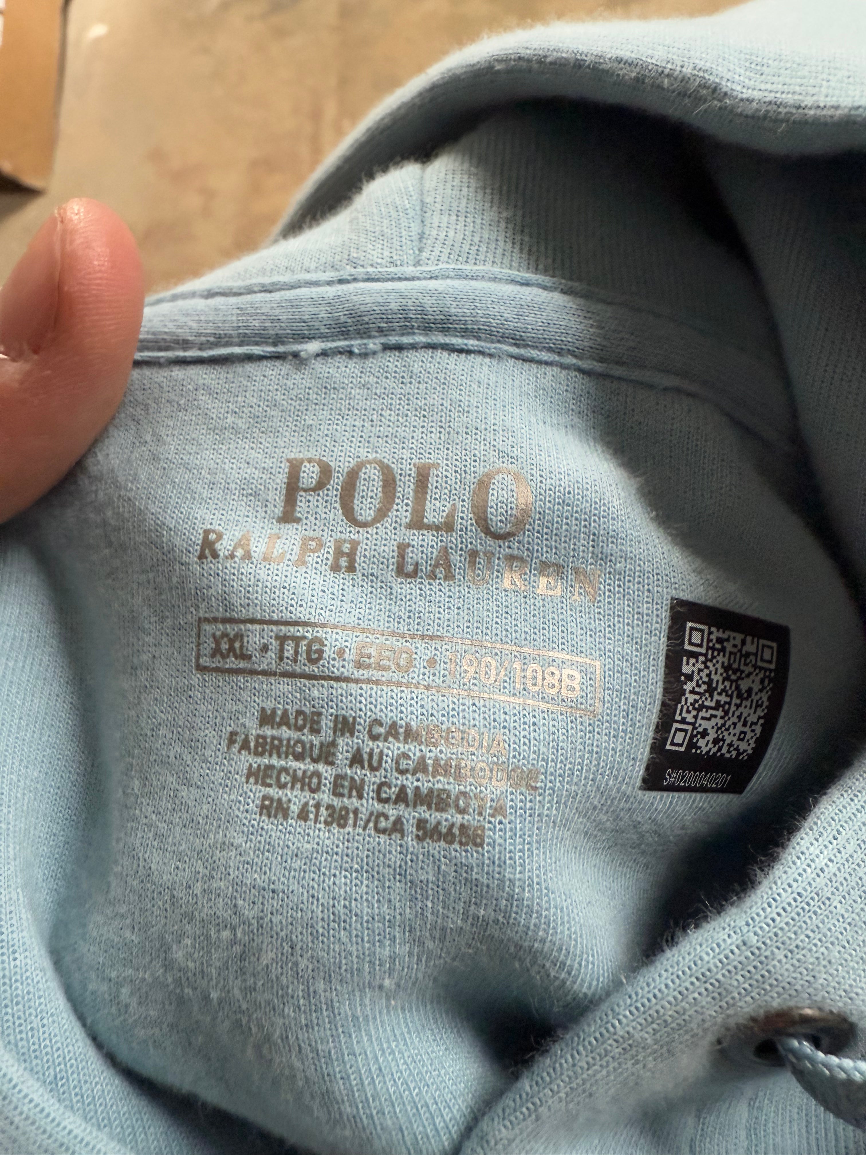 Polo Zip Up Baby Blue Hoodie
