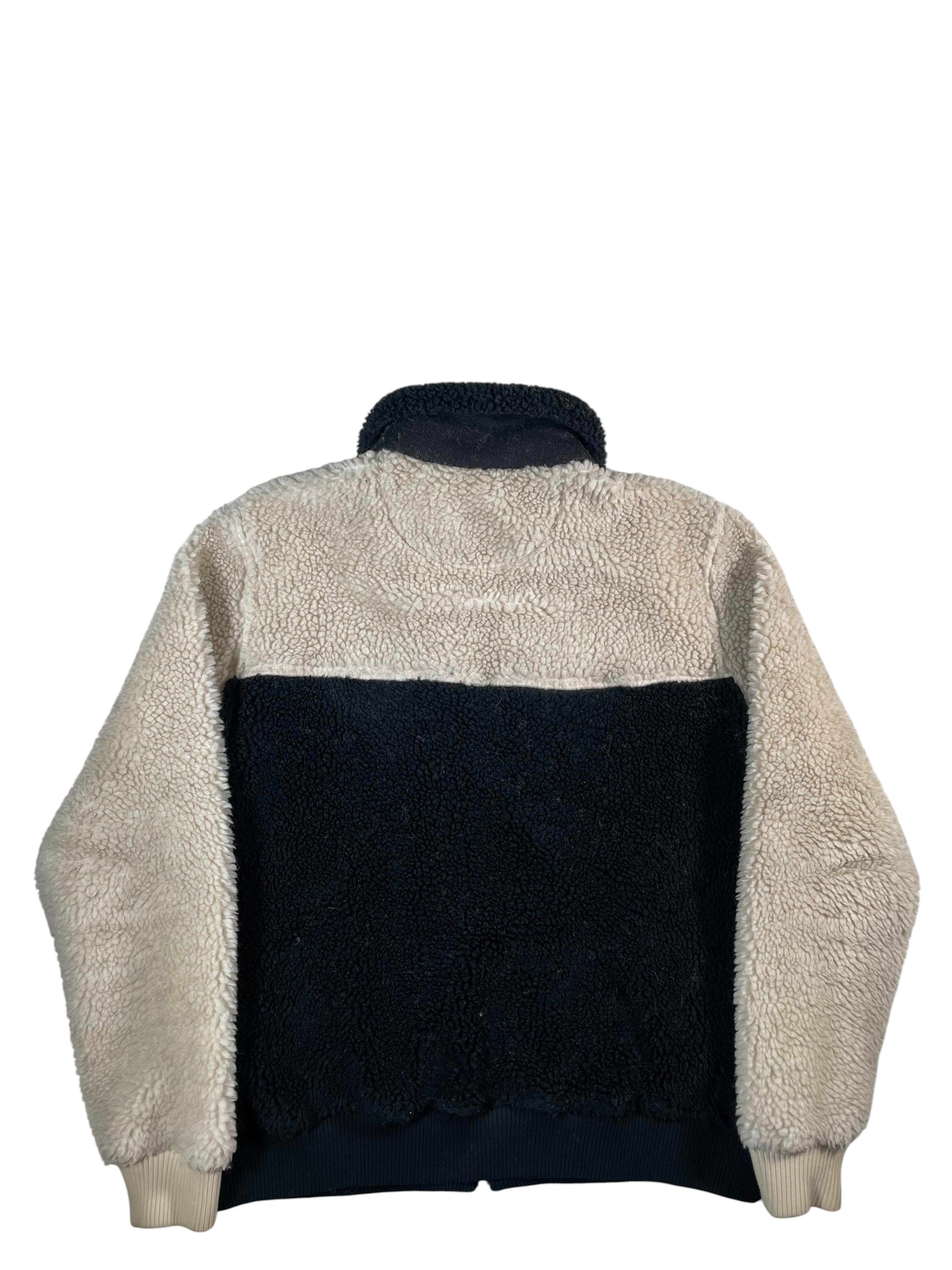 Eric Emanuel Sherpa Black & Cream Fleece Zip Up