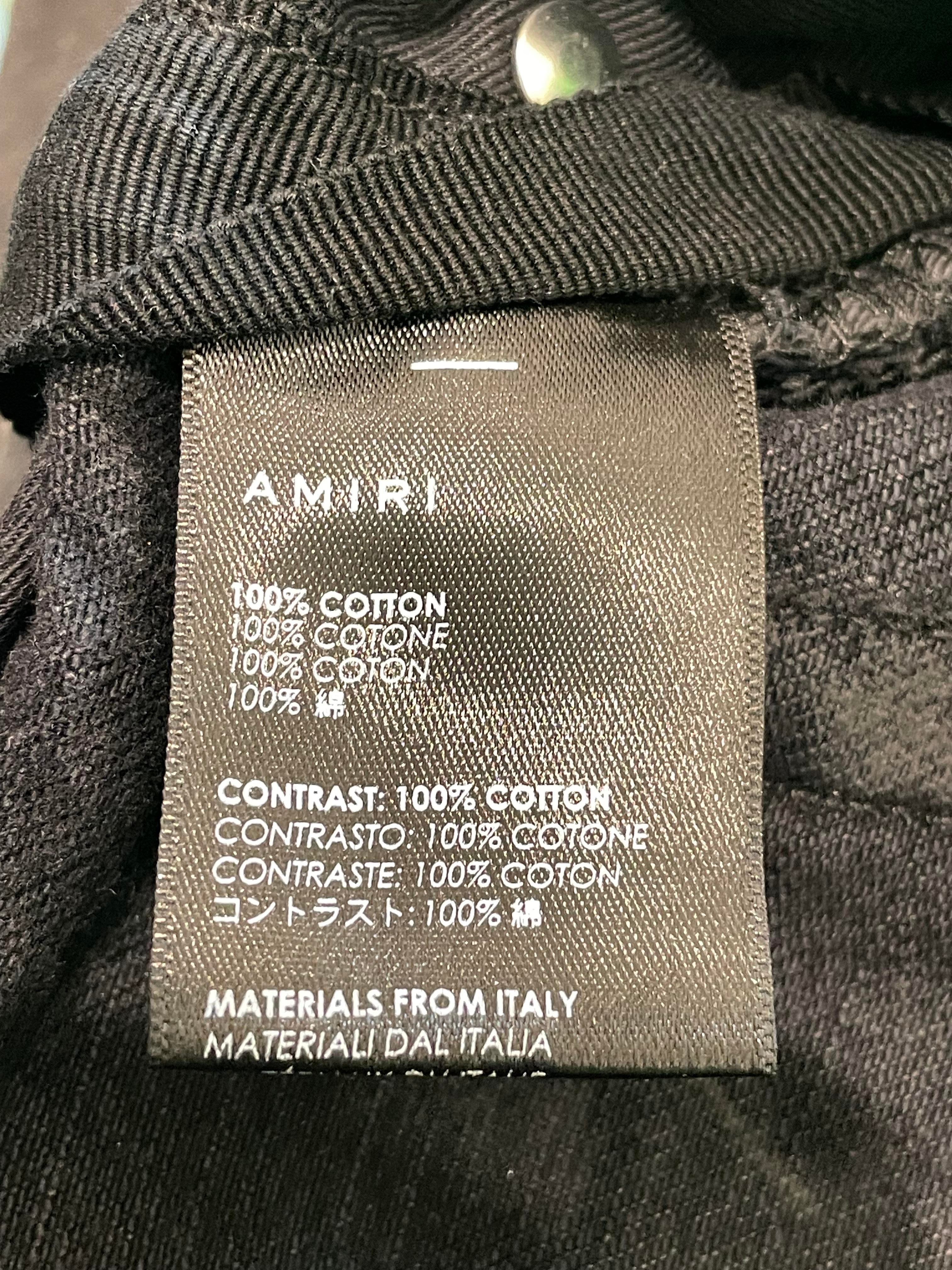 Amiri Palm Tree Black Jean Shorts