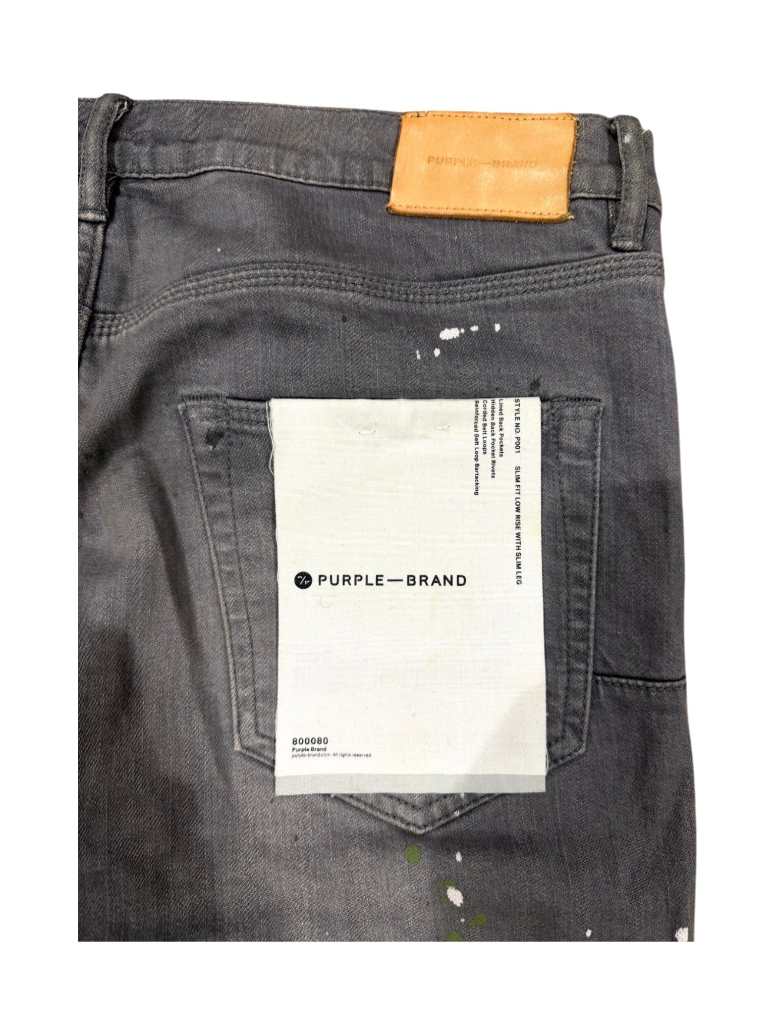 Purple Brand Paint Splatter Grey Jeans