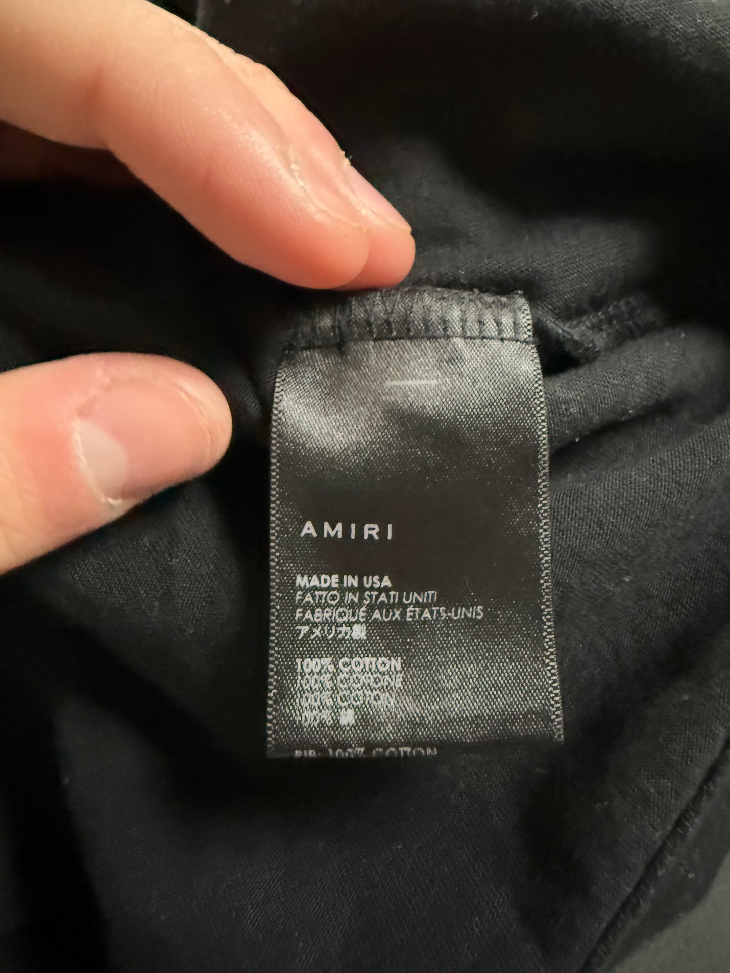 Amiri Tee Black Red Palm Medium Used