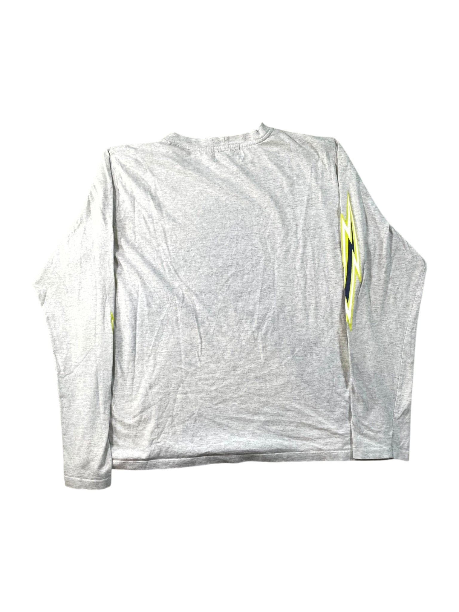 Eric Emanuel "Thunderbolt" Long Sleeve Grey & Lime T shirt