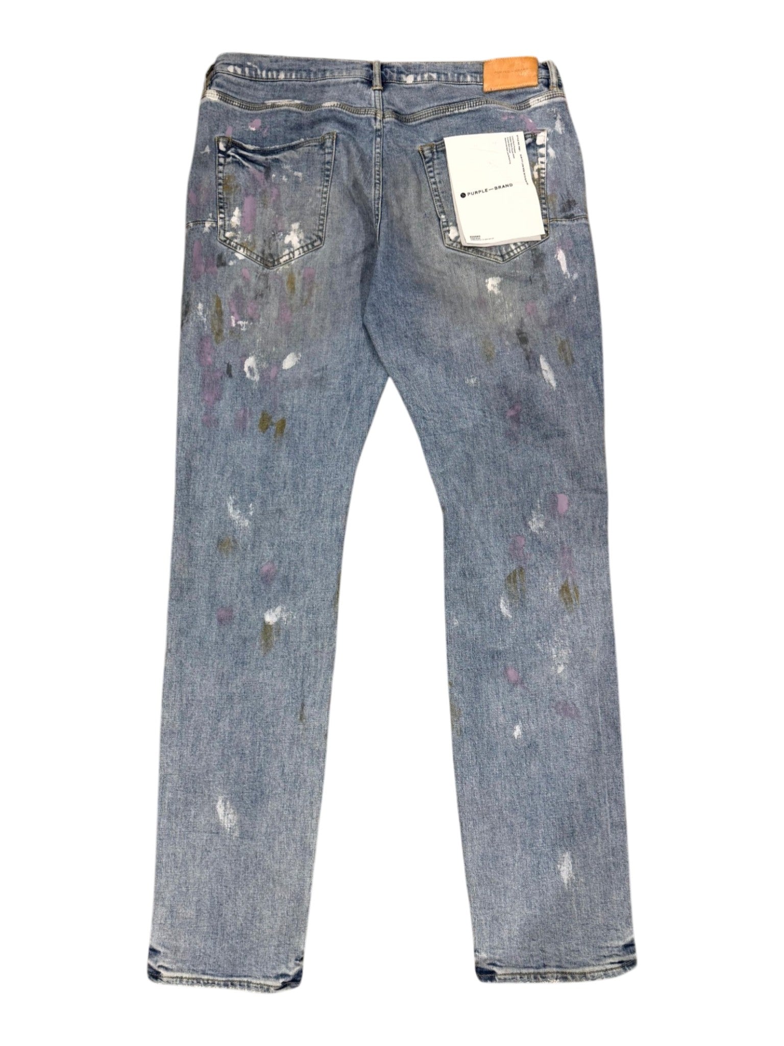 Purple Brand Multi Splatter Ripped Light Wash Jeans