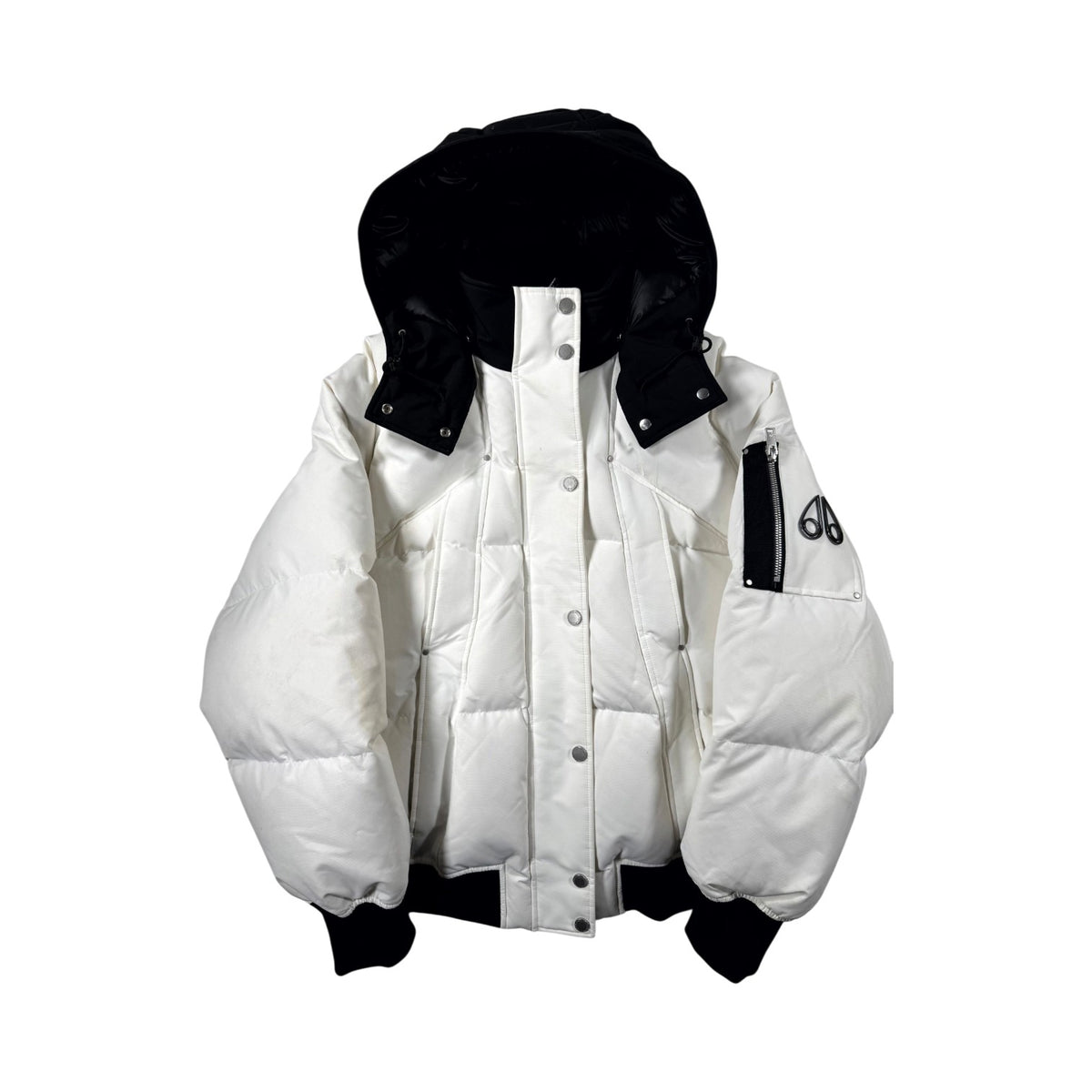 Moose Knuckles Bomber White Cloud Puffer Jacket