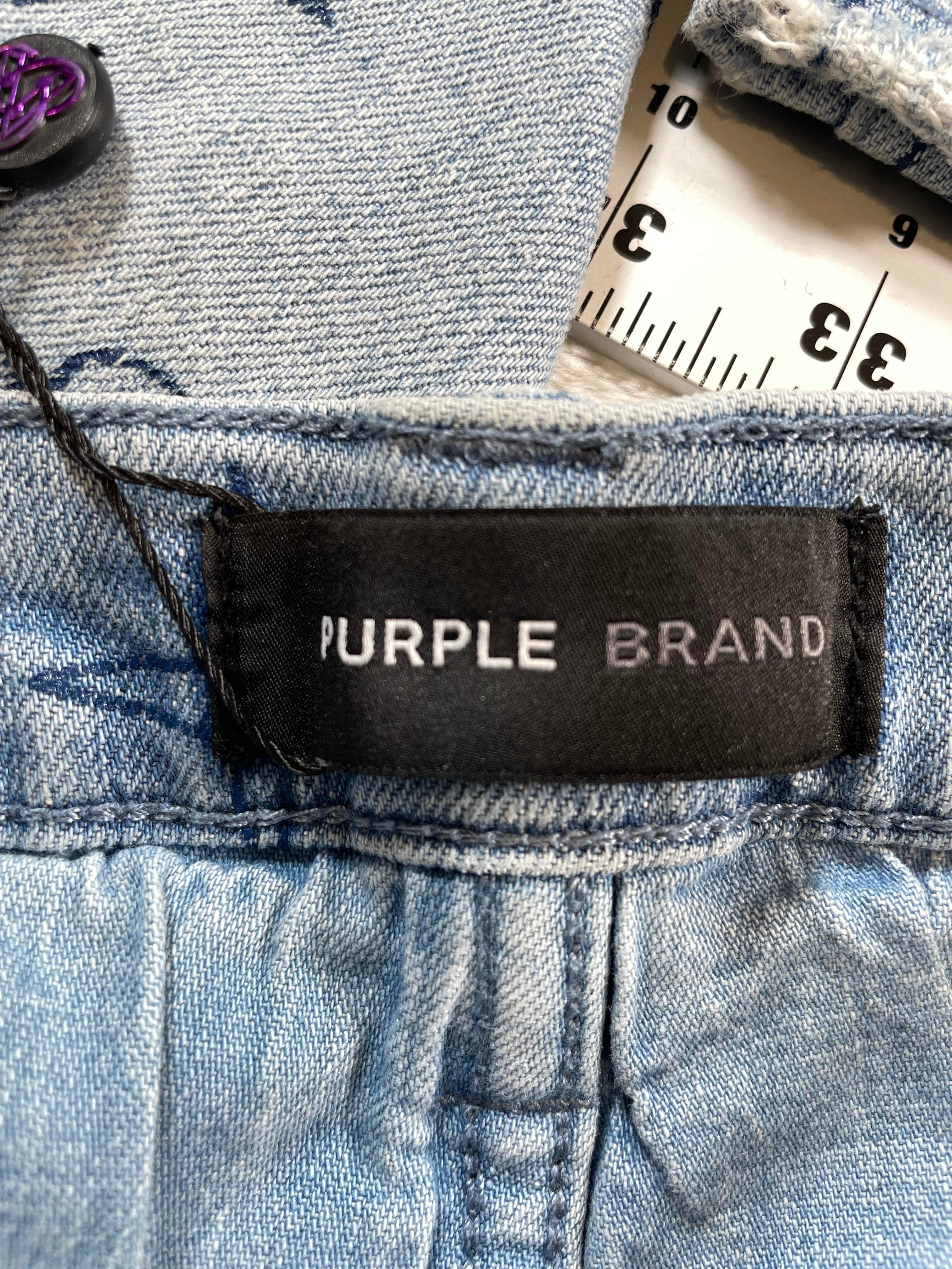 Purple Brand Splatter Grey Wash Jeans