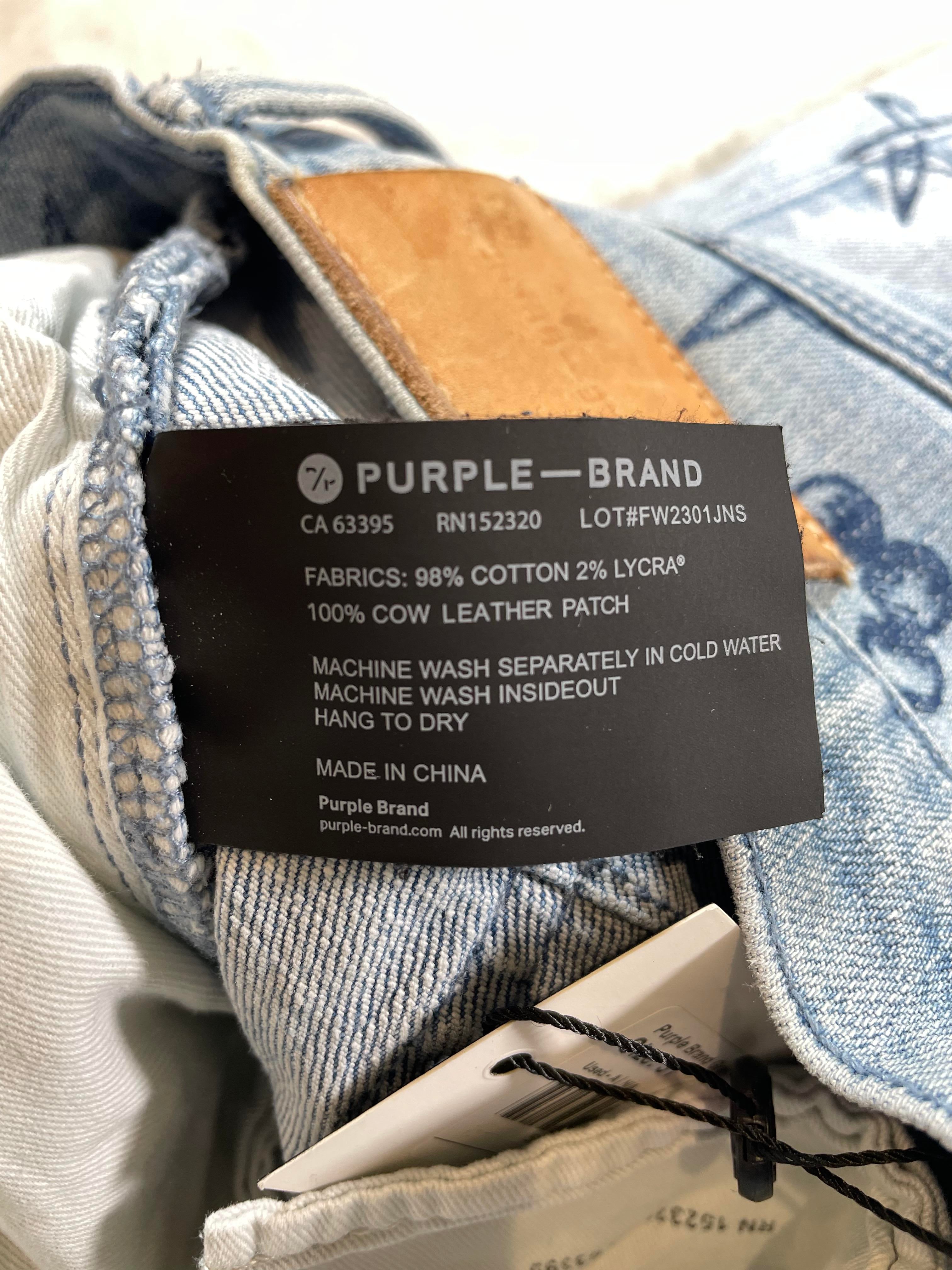 Purple Brand Splatter Grey Wash Jeans