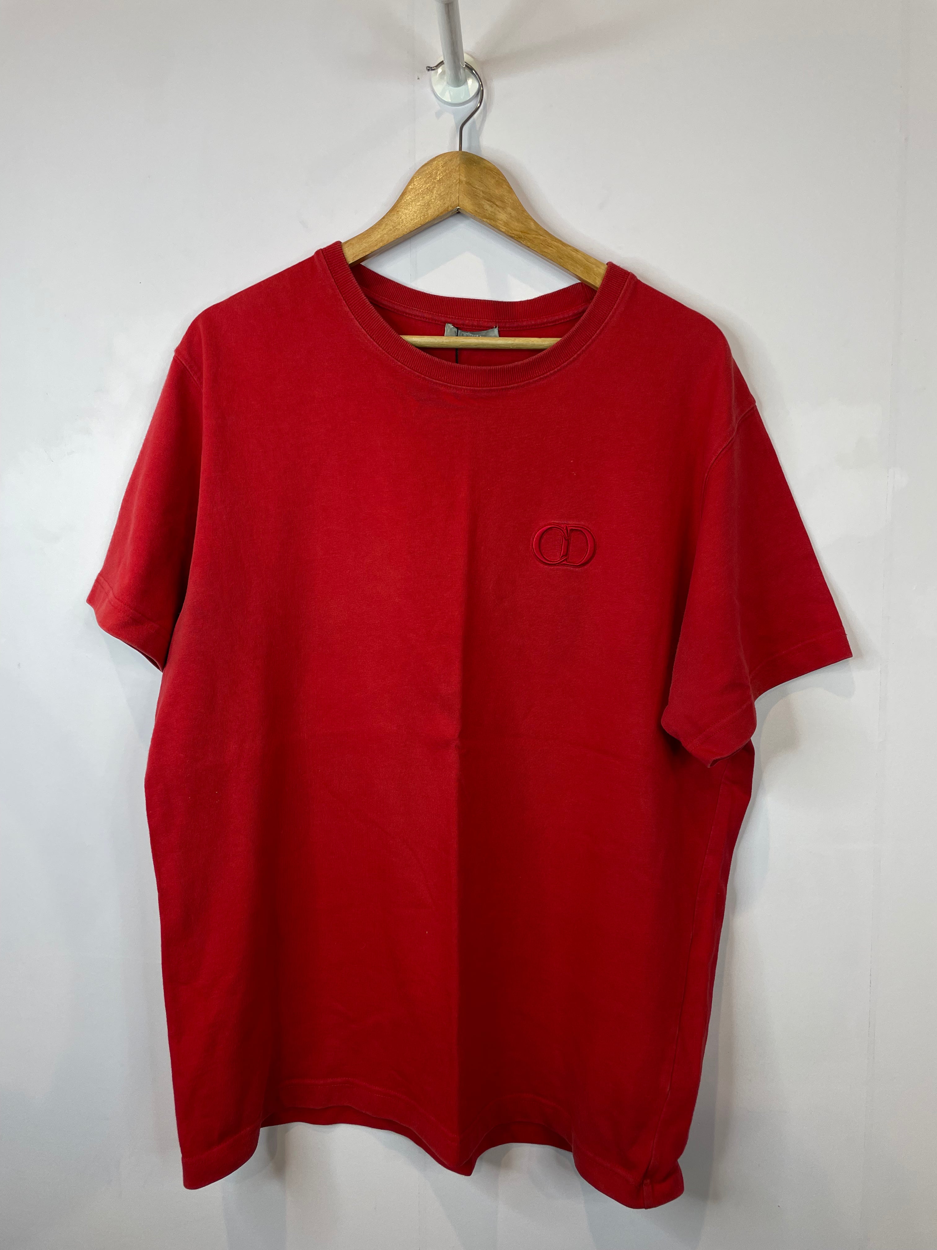 Dior CD Logo Red Tee