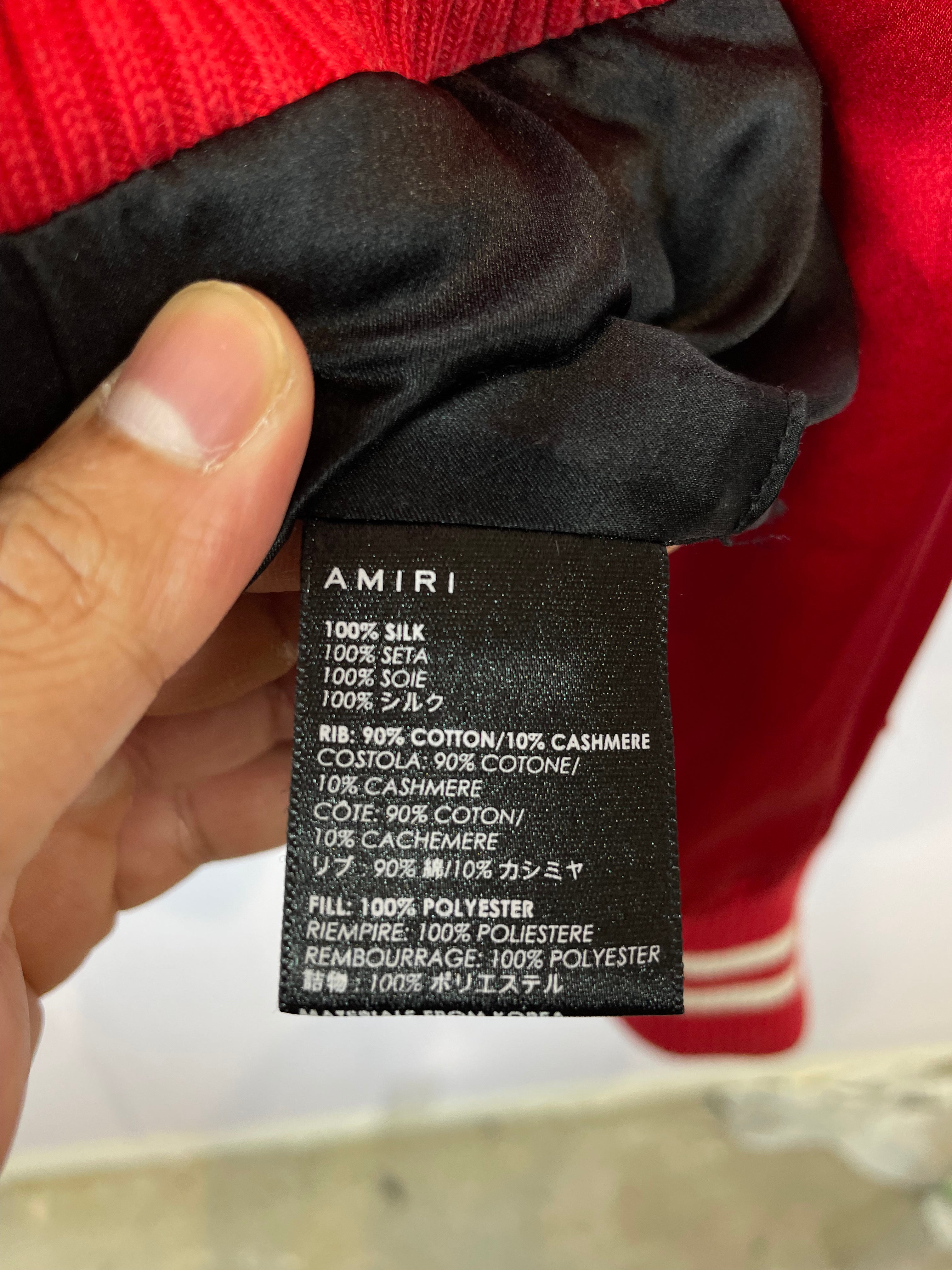 Amiri Varsity Red Satin Jacket