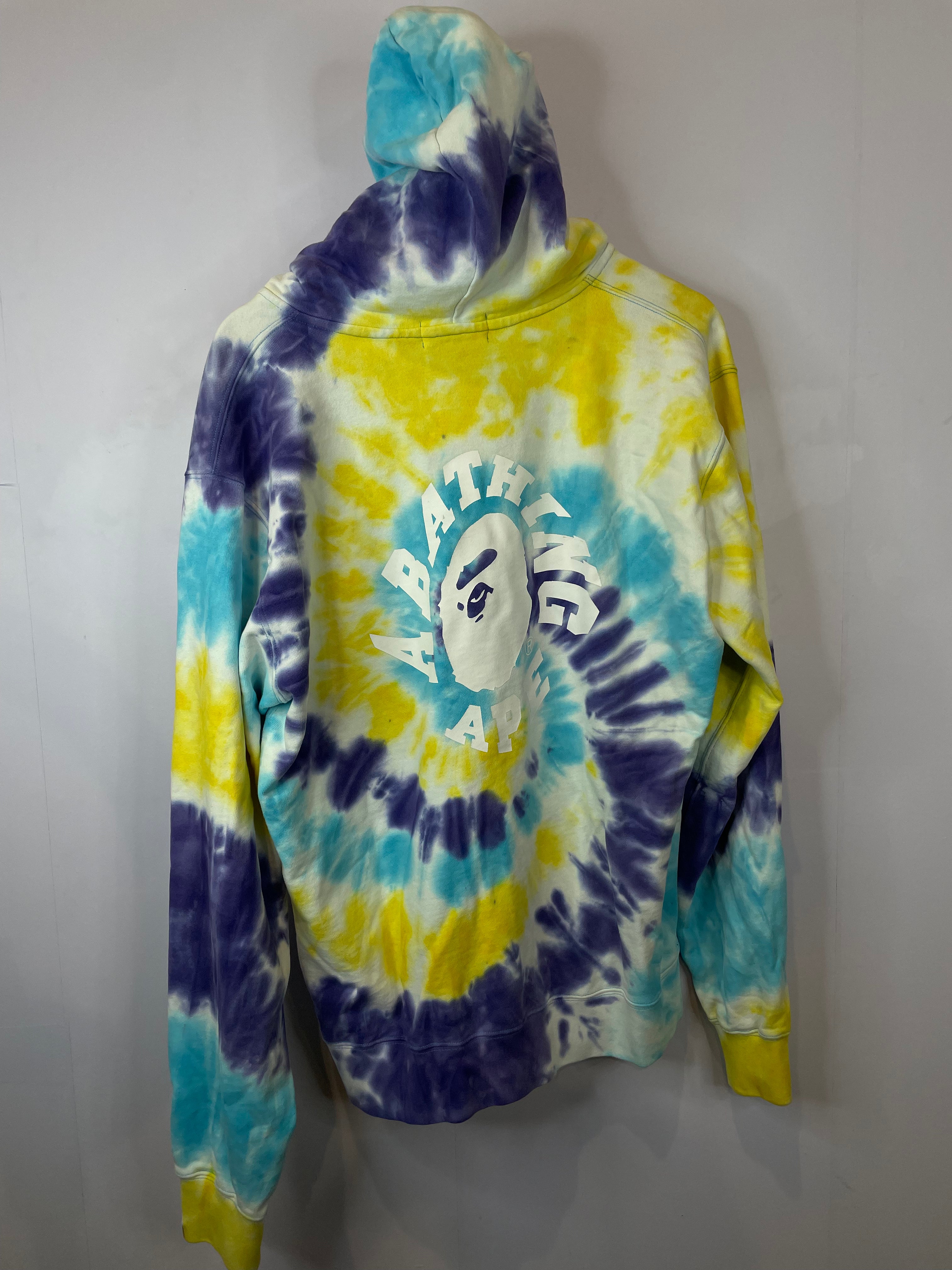 BAPE Tie Die Zip Up Blue Purple & Yellow Hoodie
