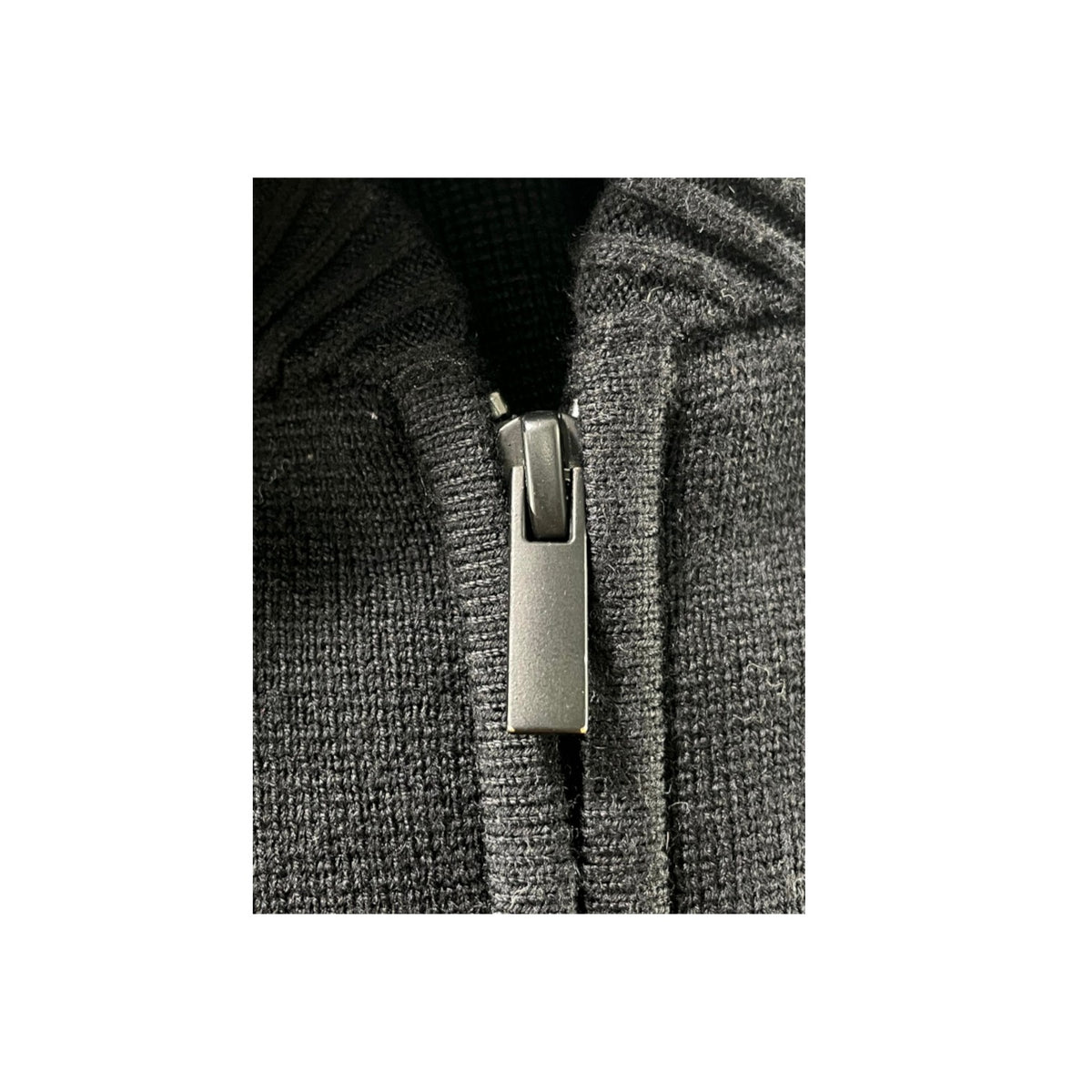 Chanel Uniform Zip Up Black Cardigan
