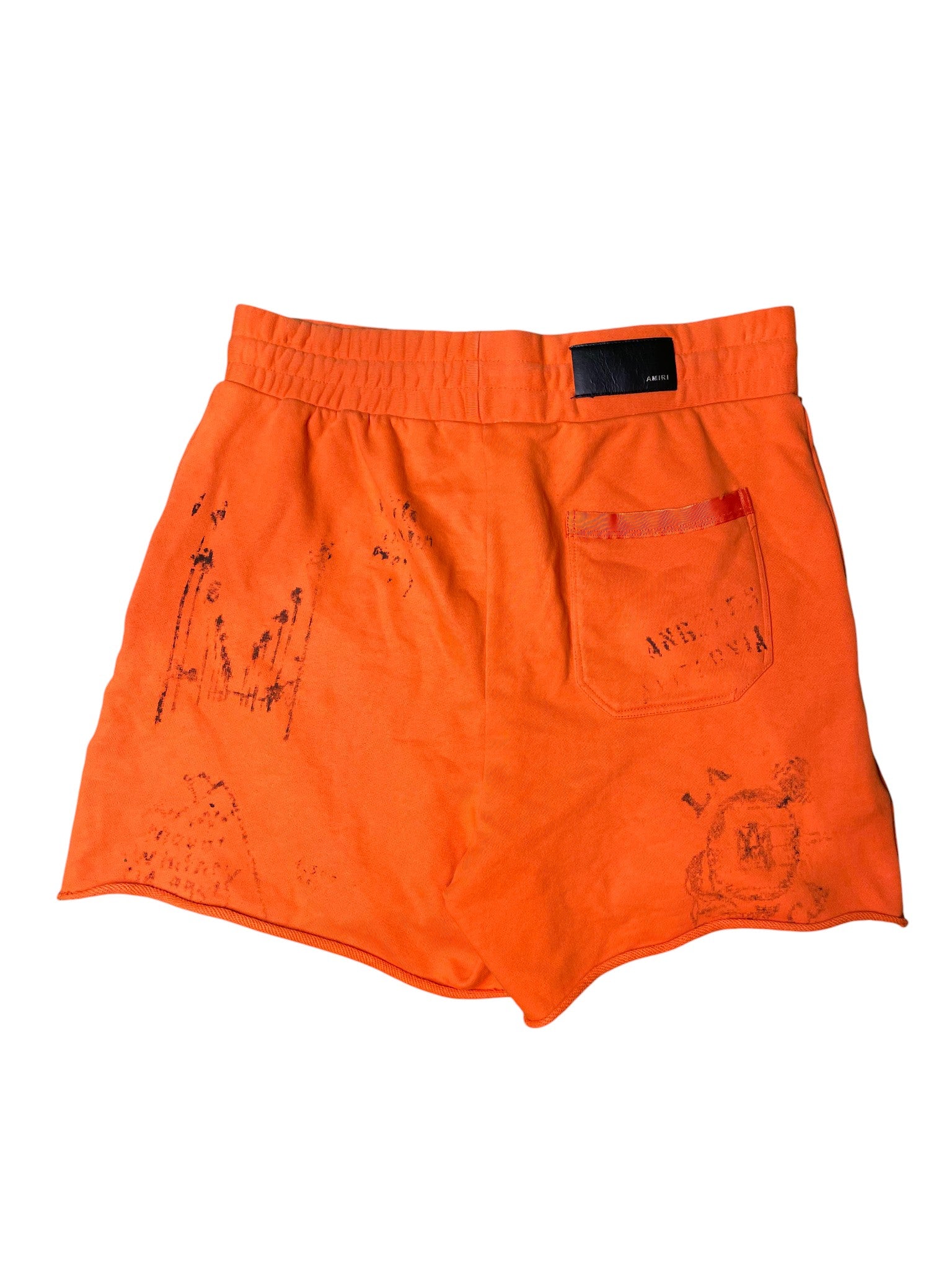 Amiri Orange Stencil Shorts