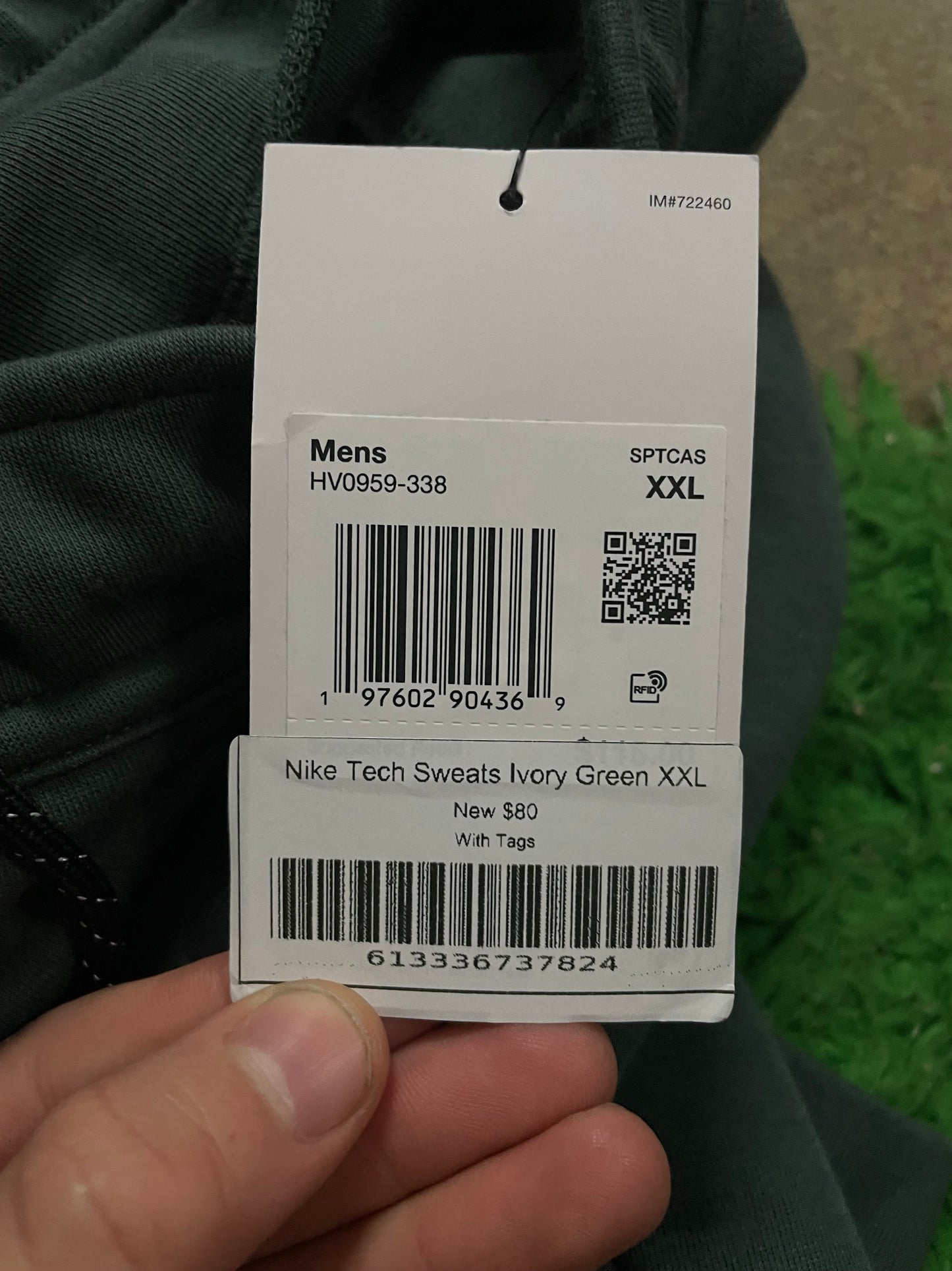 Nike Tech Sweats Ivory Green New XXL With Tags