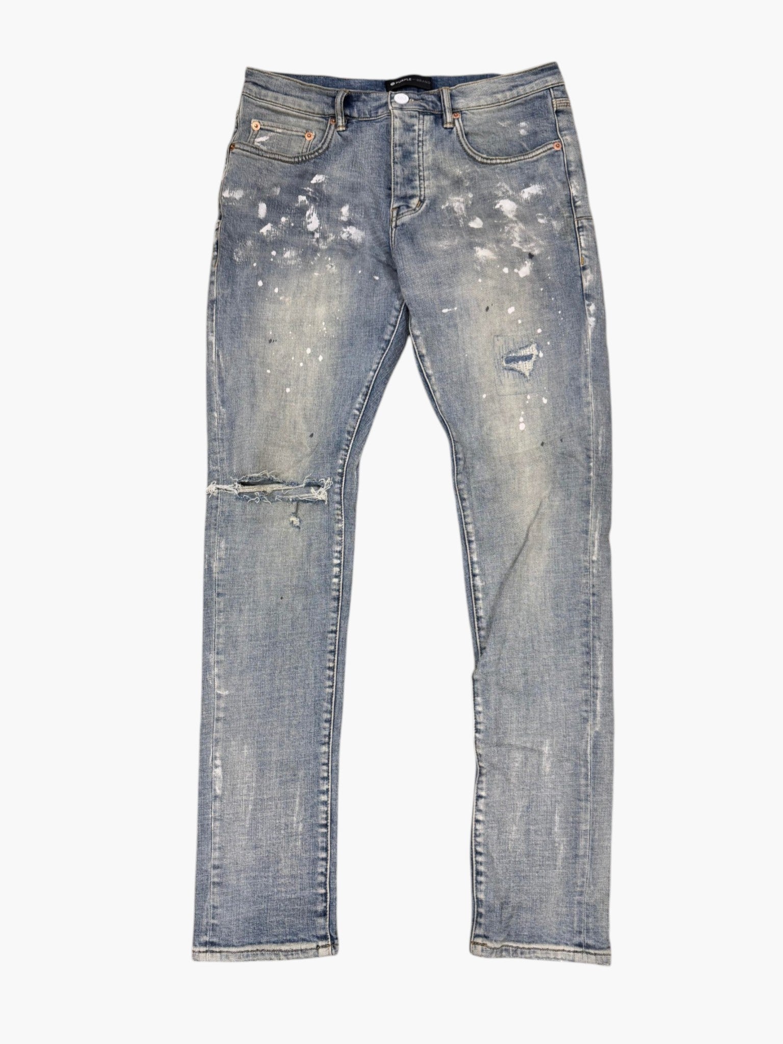 Purple Brand Vintage Wash Knee Ripped Jeans