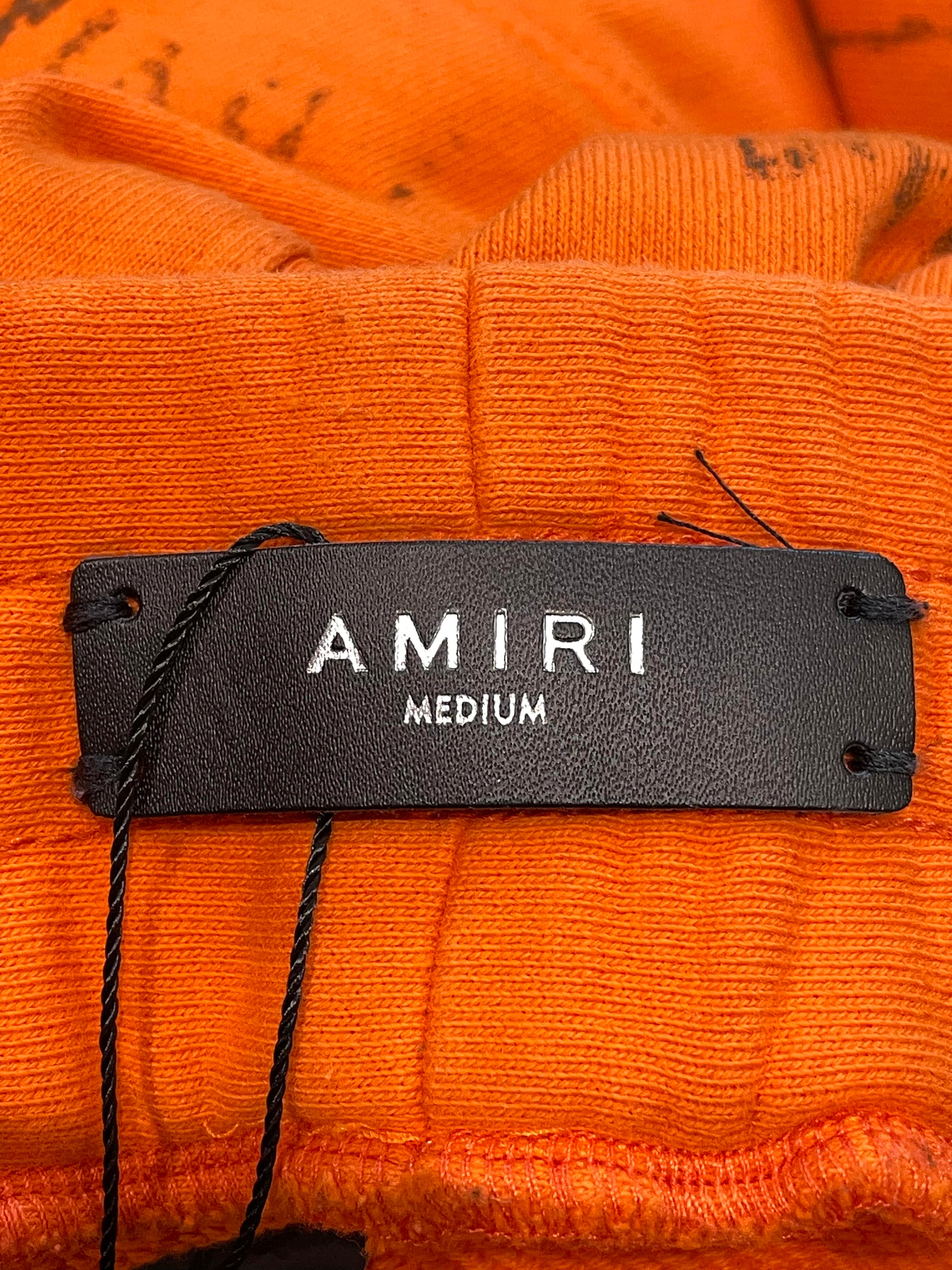 Amiri Orange Stencil Shorts