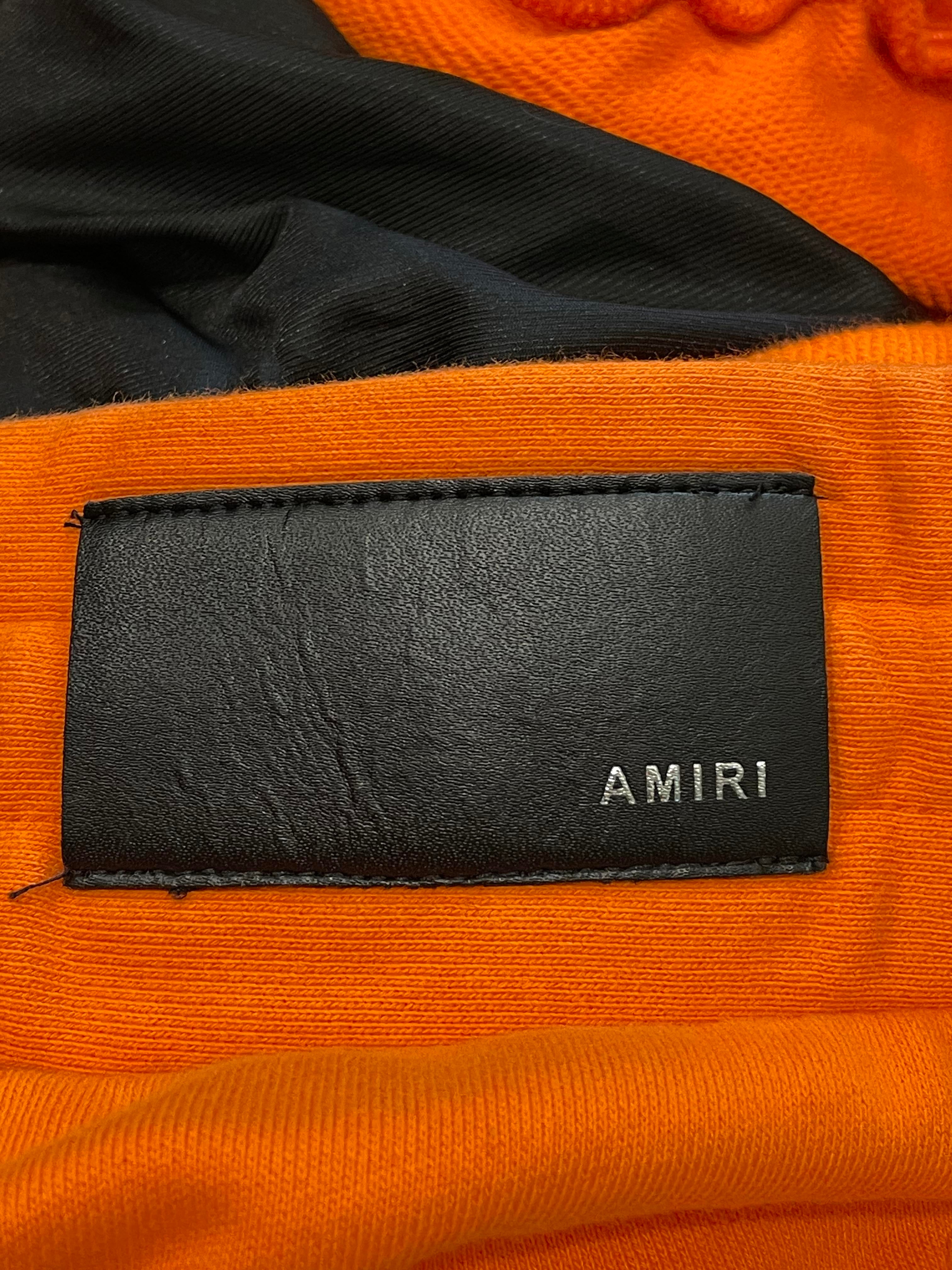 Amiri Orange Stencil Shorts