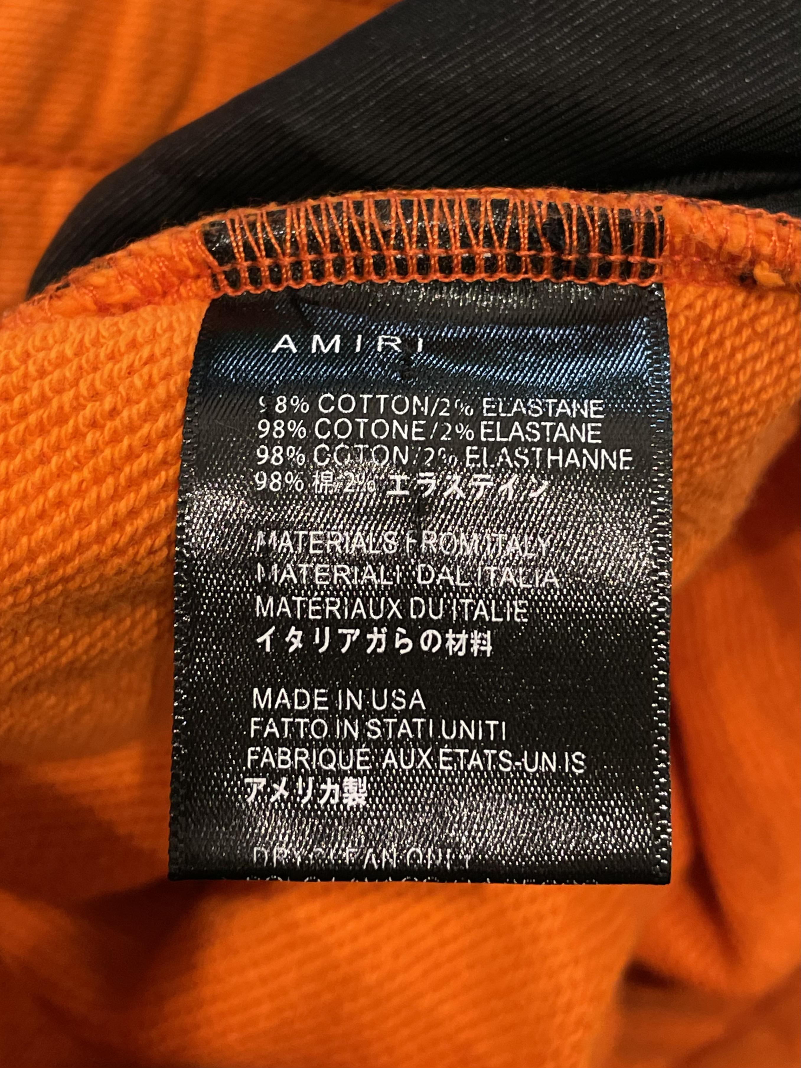 Amiri Orange Stencil Shorts